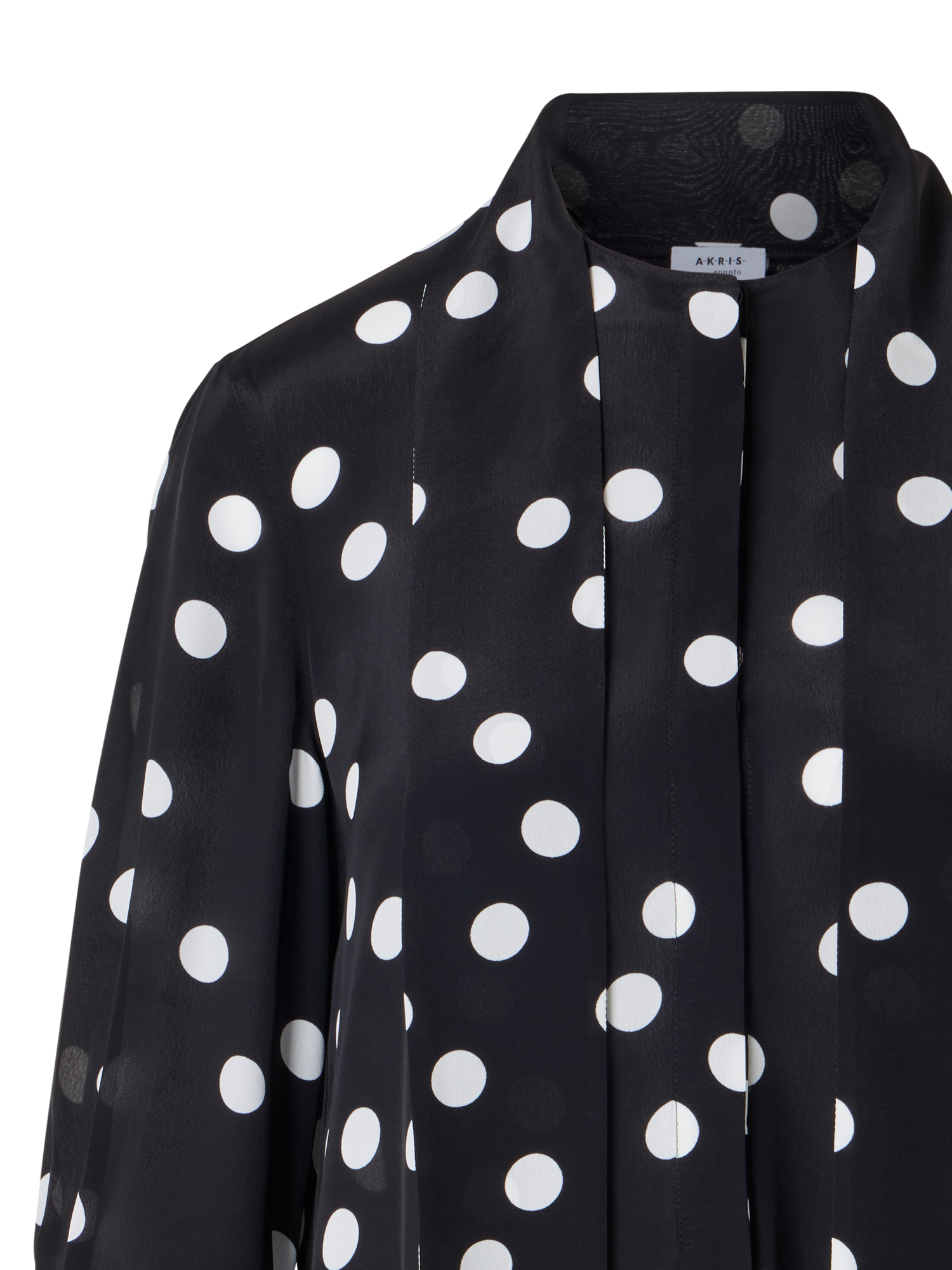 Designer Bluse aus Viskose-Seiden-Krepp - Schwarz