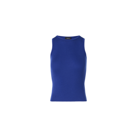 Ärmelloses geripptes Seidenstrick-Top