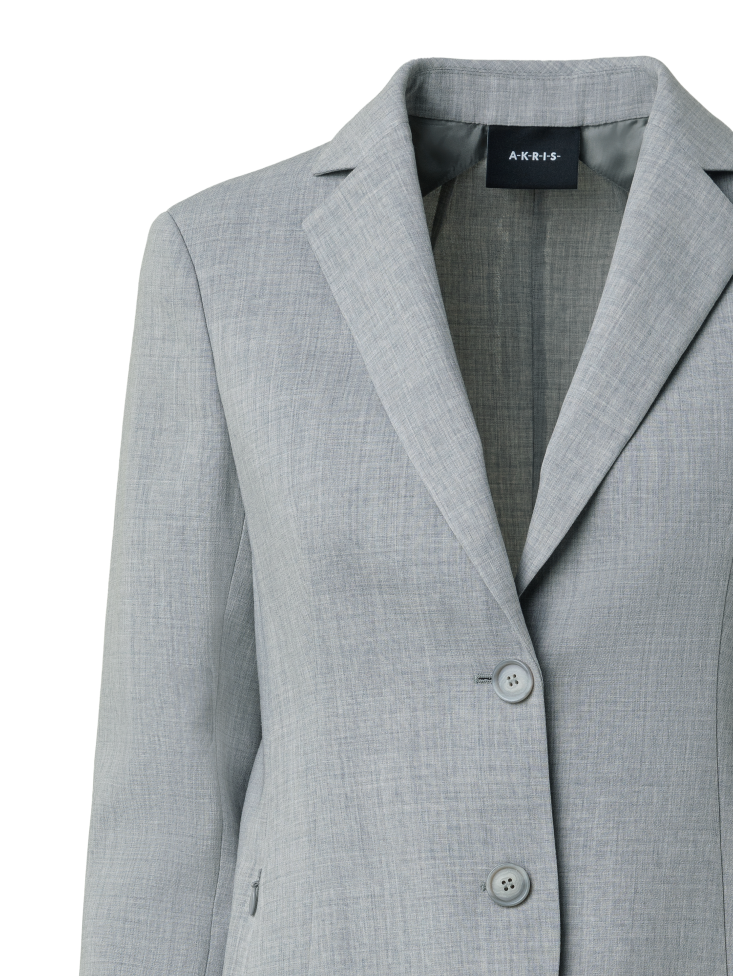 Designer Blazer aus Woll-Stretch-Doubleface - Grau