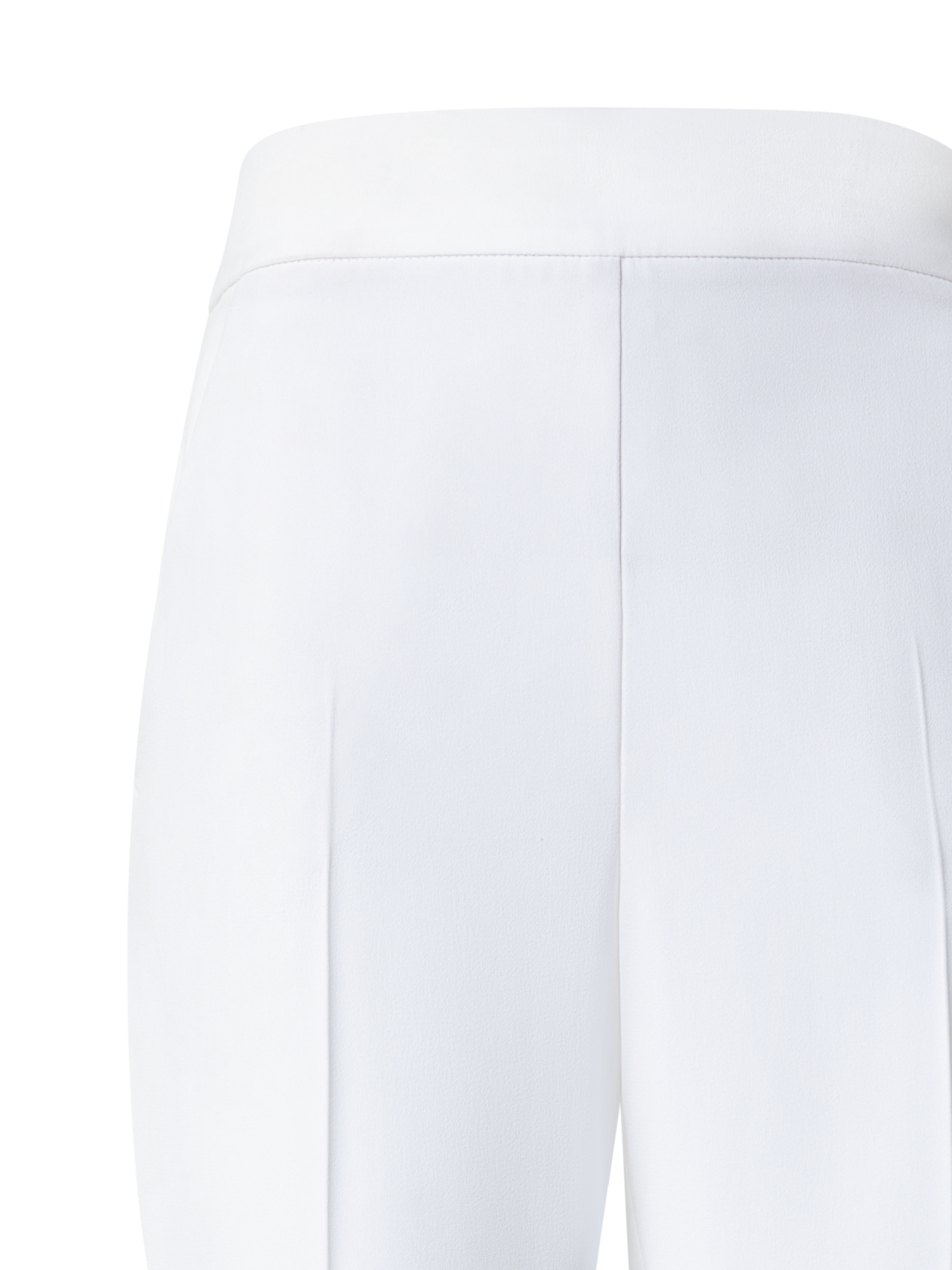 Designer Tapered Hose aus Crêpe - Ecru - Weiss