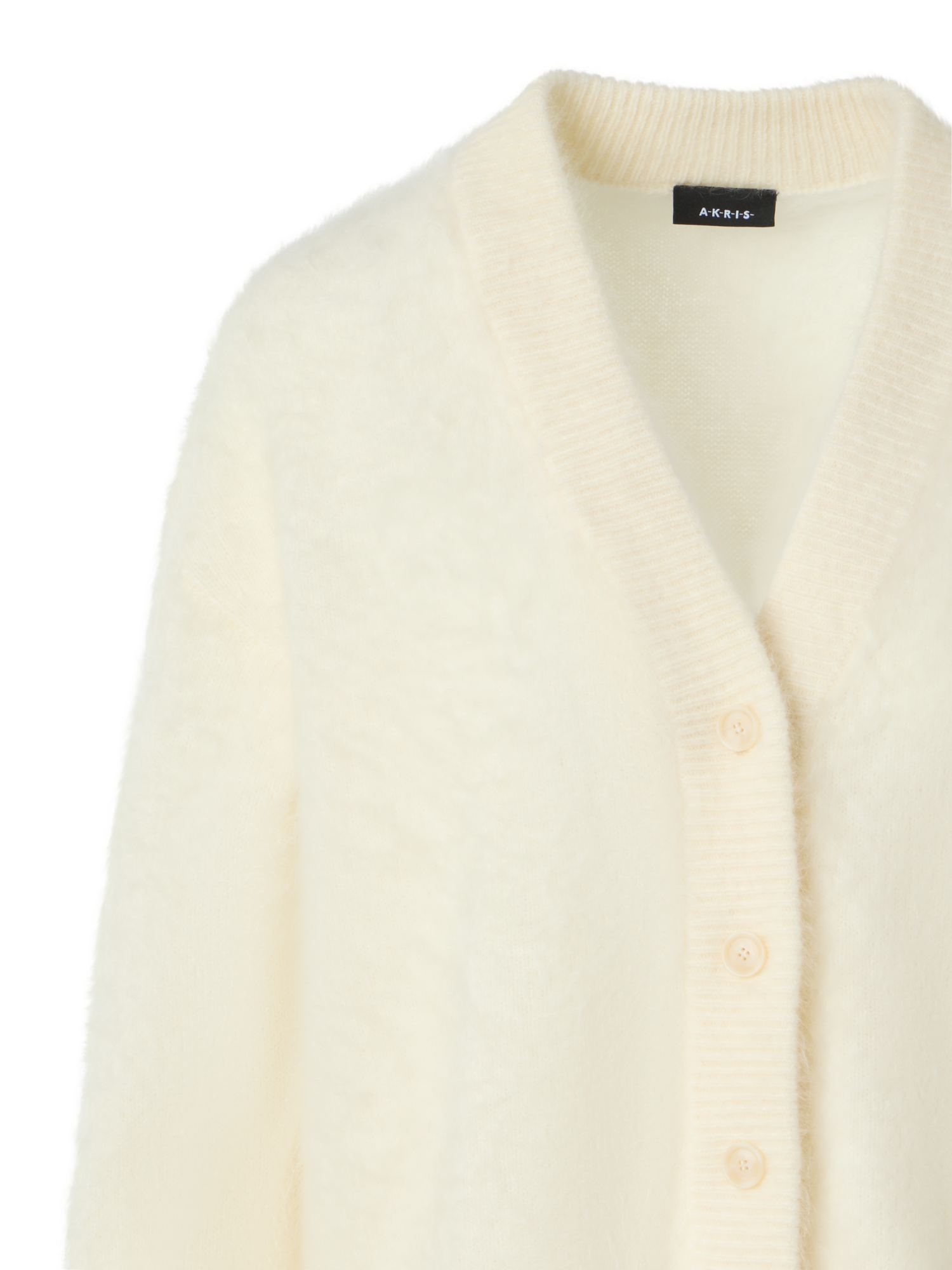 Designer Lässiger Cardigan aus Cloud-Kaschmir - Ecru