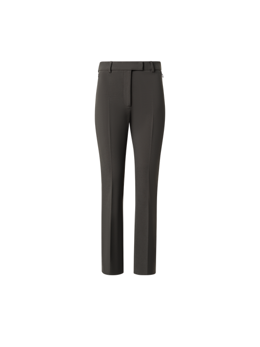 Designer Cropped Gerade Hose aus Lyocell-Woll-Stretch - Grün