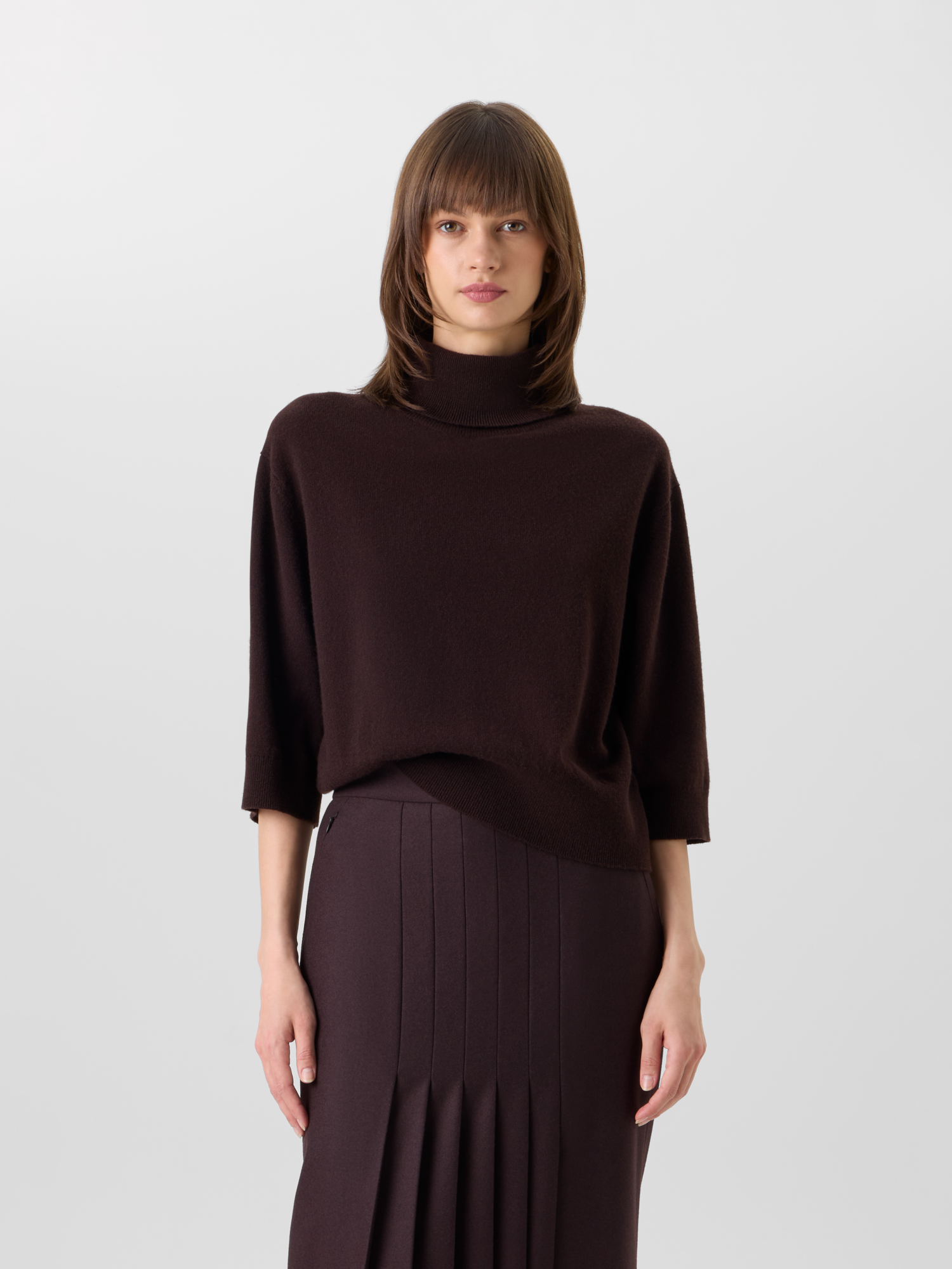 Designer Rollkragenpullover aus Kaschmir - Braun 