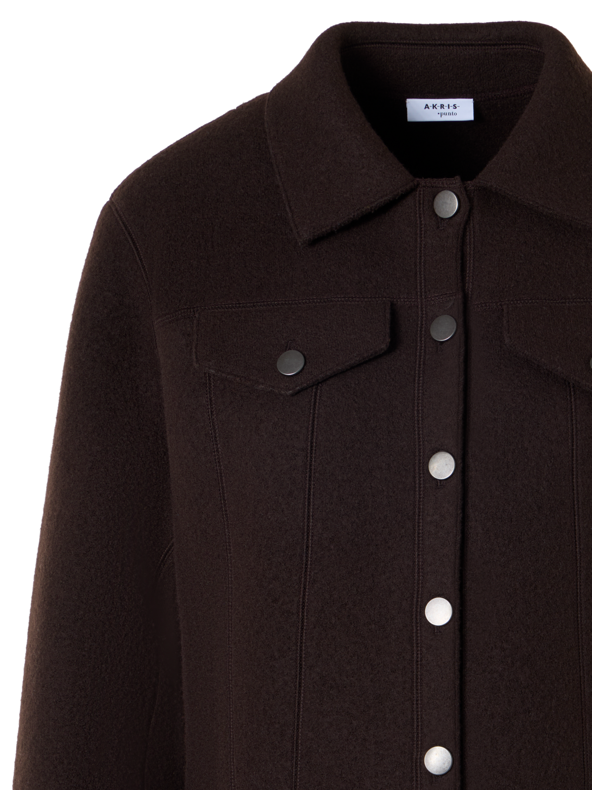 Designer Jacke im Denim-Stil aus Walkwolle - Braun