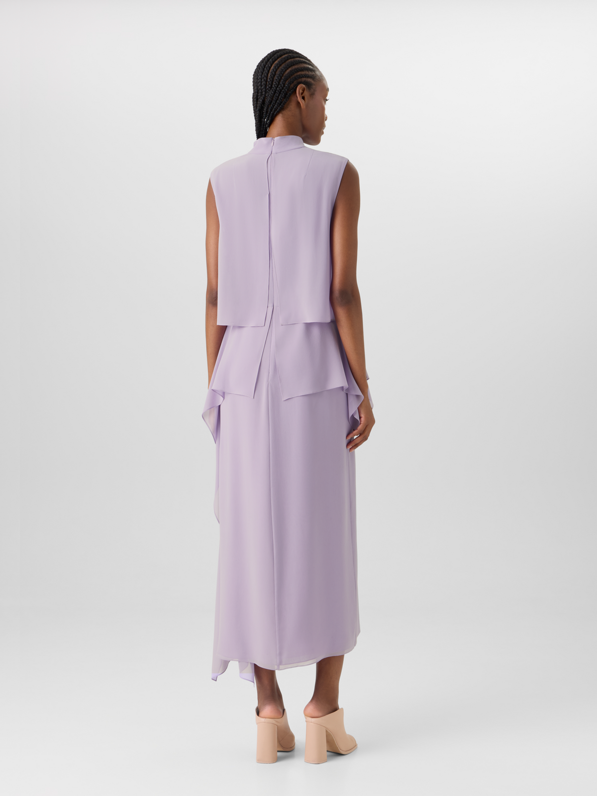 Designer Ärmelloses Kleid aus Seidengeorgette #editorial