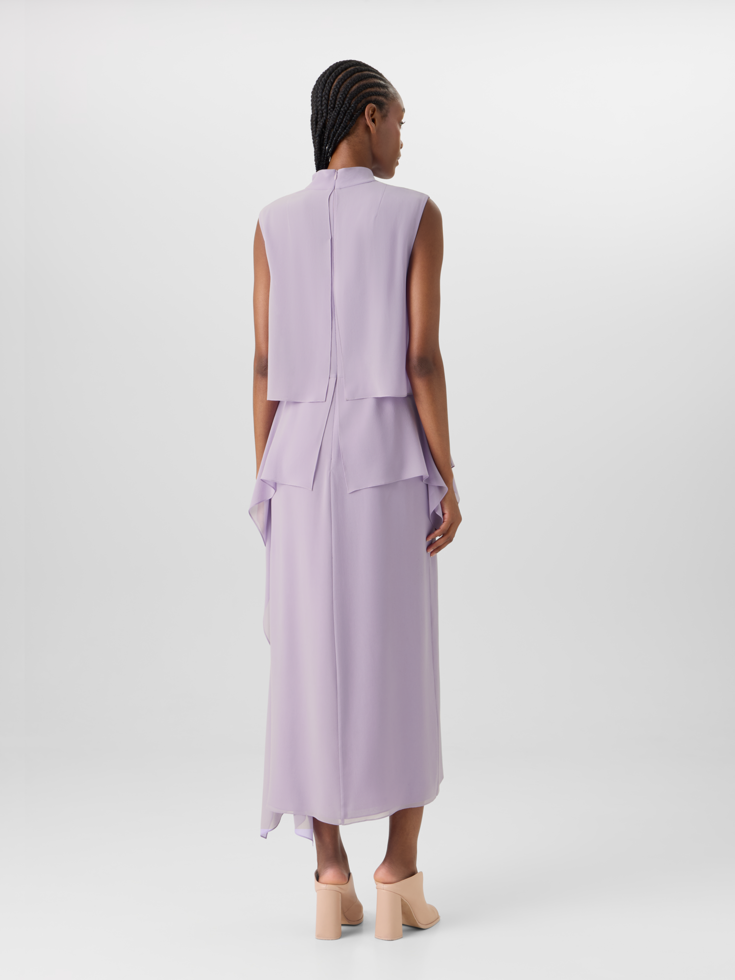 Designer Ärmelloses Kleid aus Seidengeorgette 