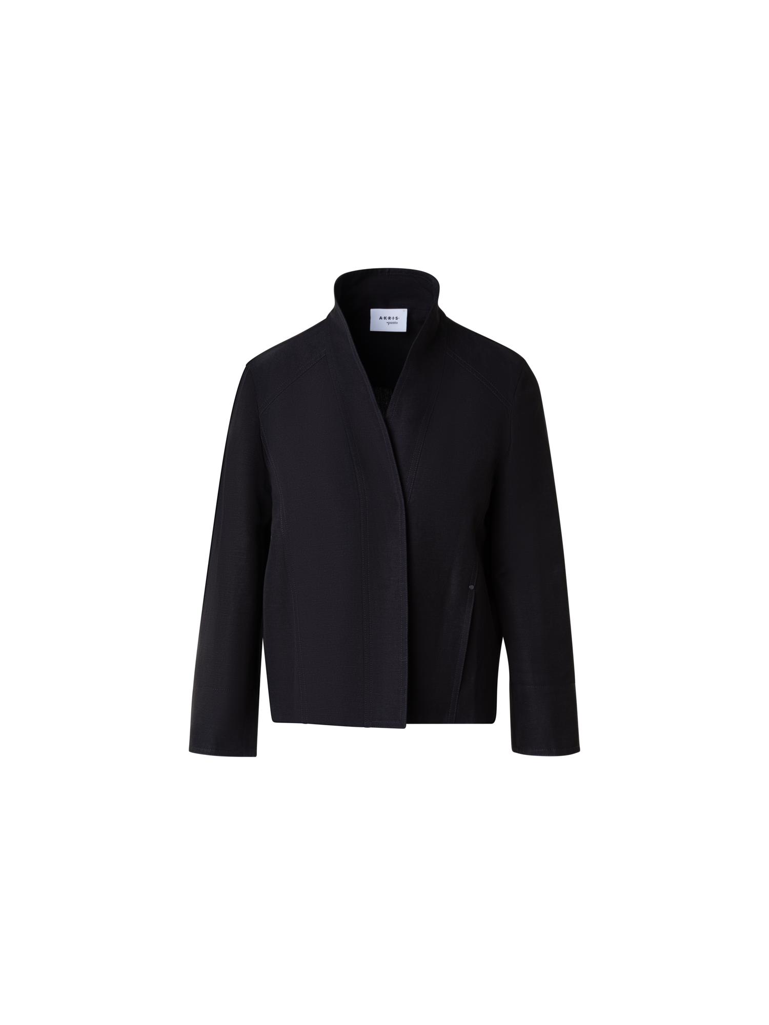 Designer Jacke mit Schalkragen aus Leinenmischung - Schwarz