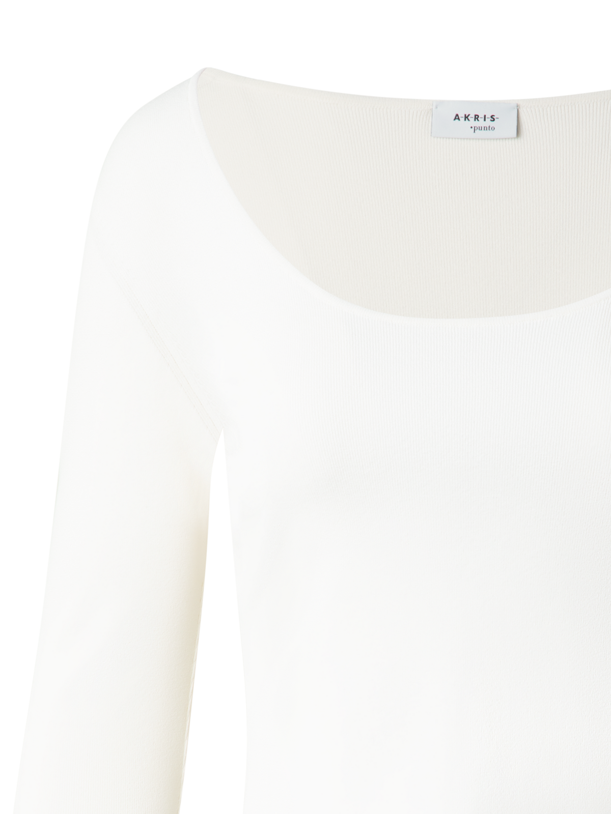 Designer Langärmeliges Cropped-Strick-Top aus Viskose - Weiss