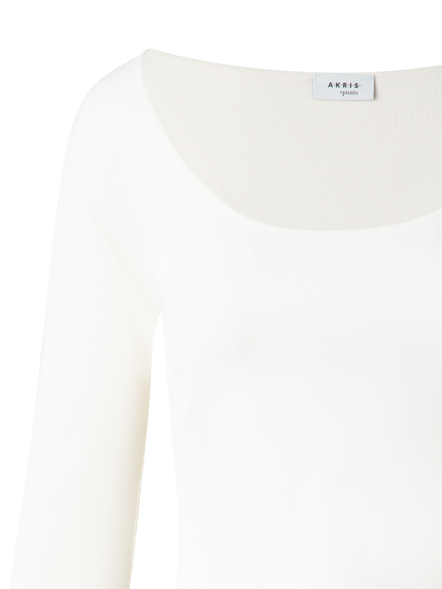 Designer Langärmeliges Cropped-Strick-Top aus Viskose - Weiss