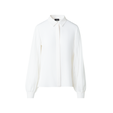 Seidenbluse mit Schleifenärmeln