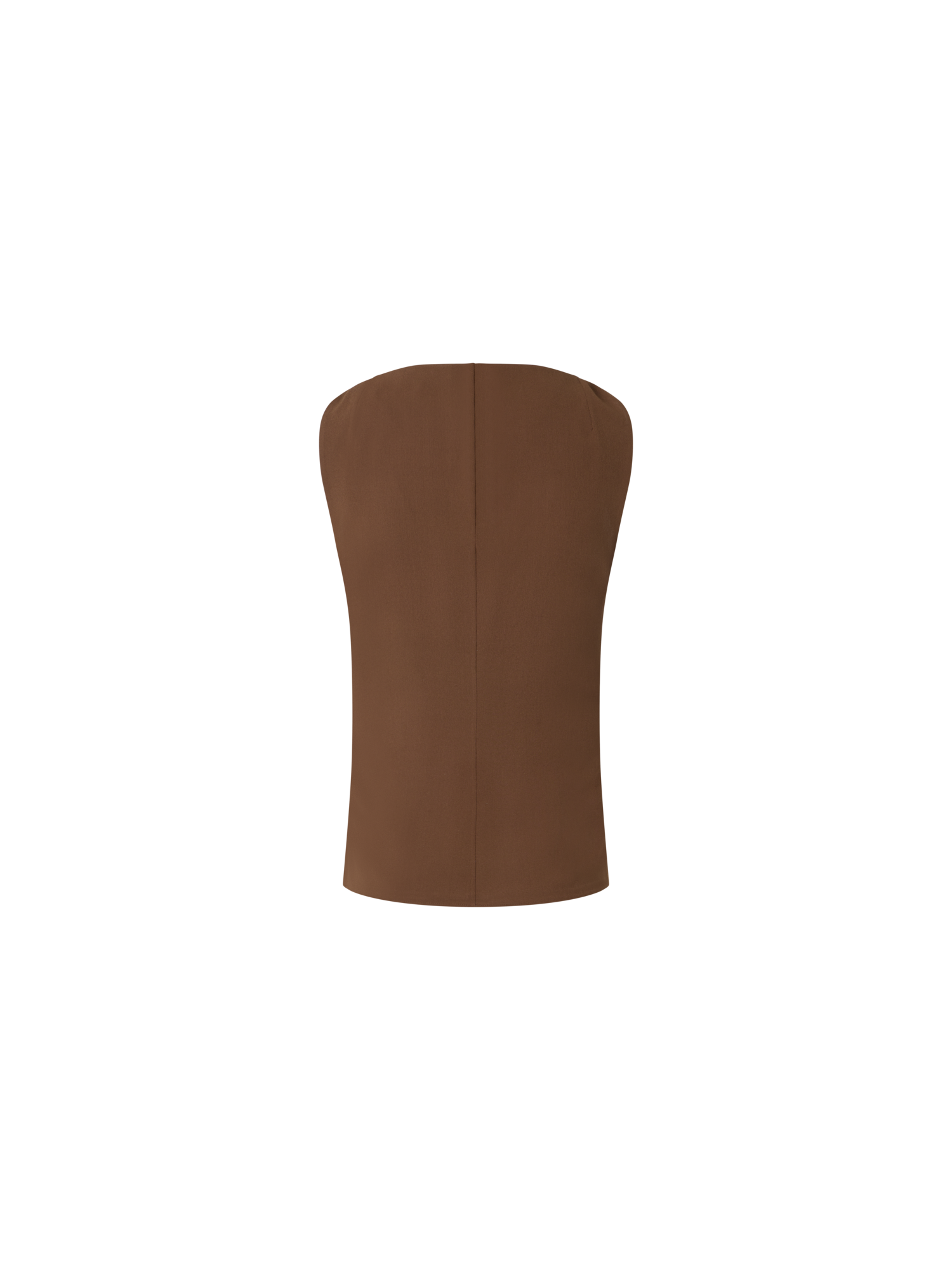 Designer Top aus Seiden-Georgette mit U-Ausschnitt - Braun