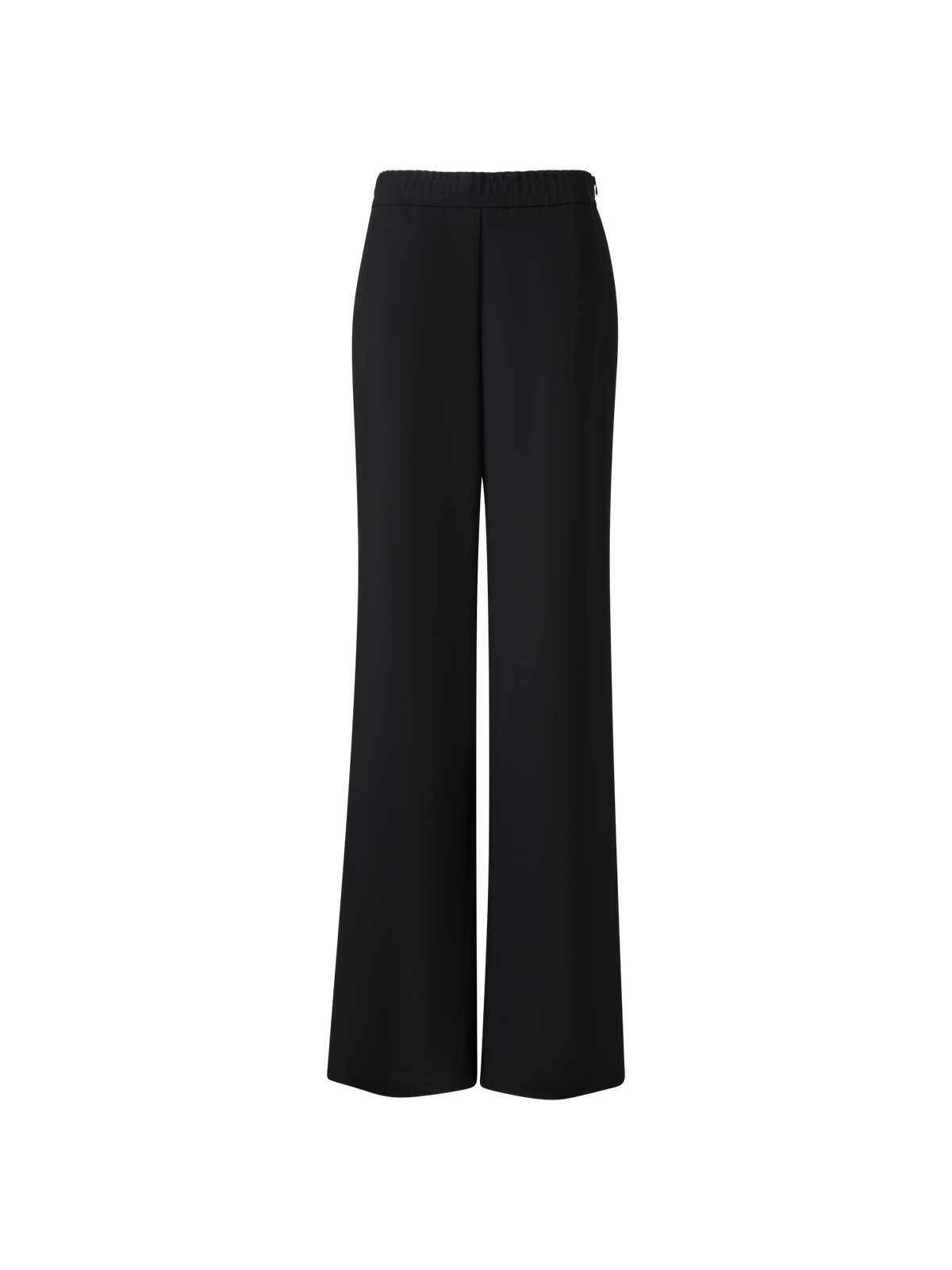 Designer Gerade Hose aus Cool Wool mit elastischem Bund - Schwarz