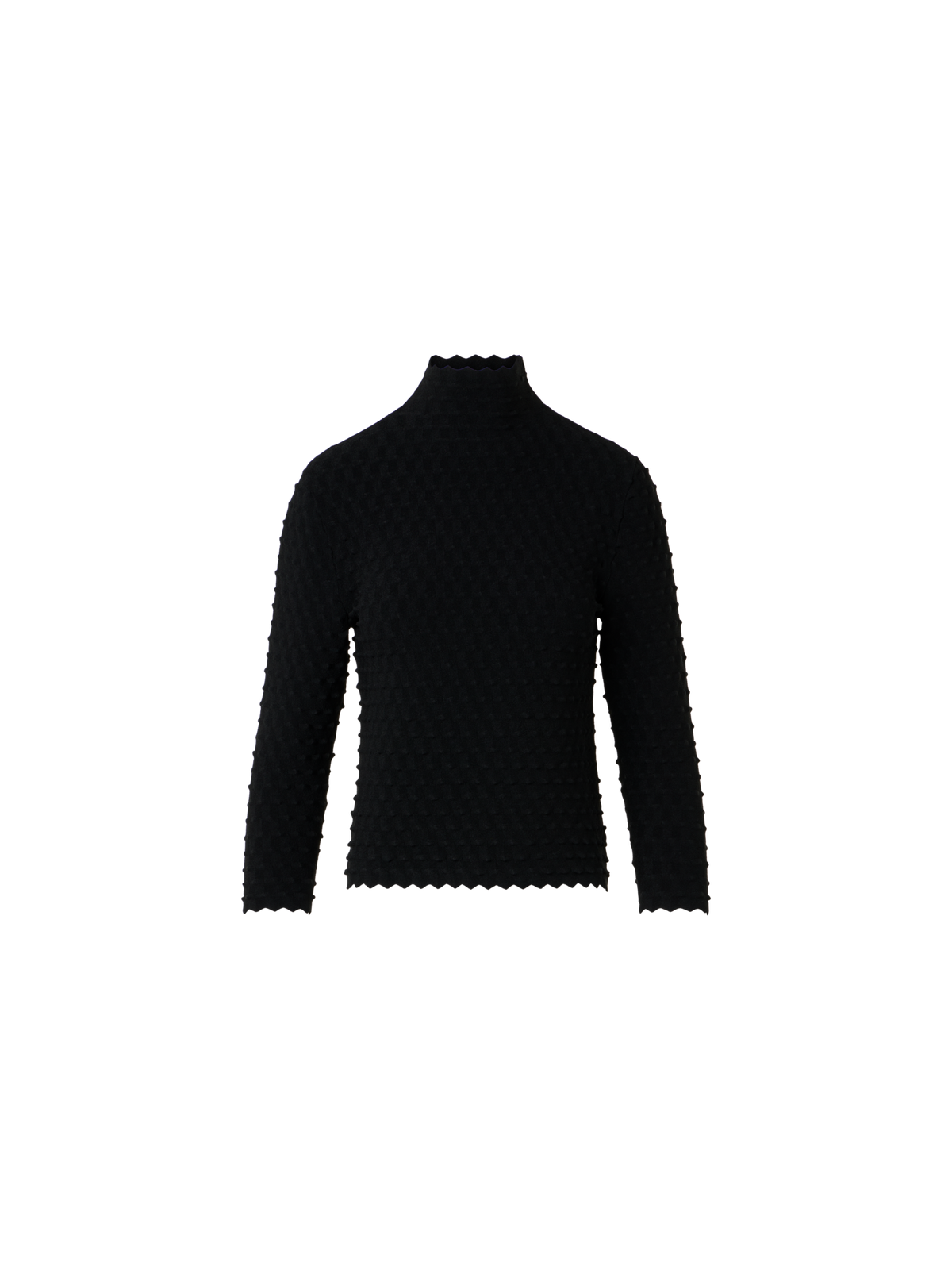 Designer 3D-strukturierter Viskose-Strickpullover - Schwarz