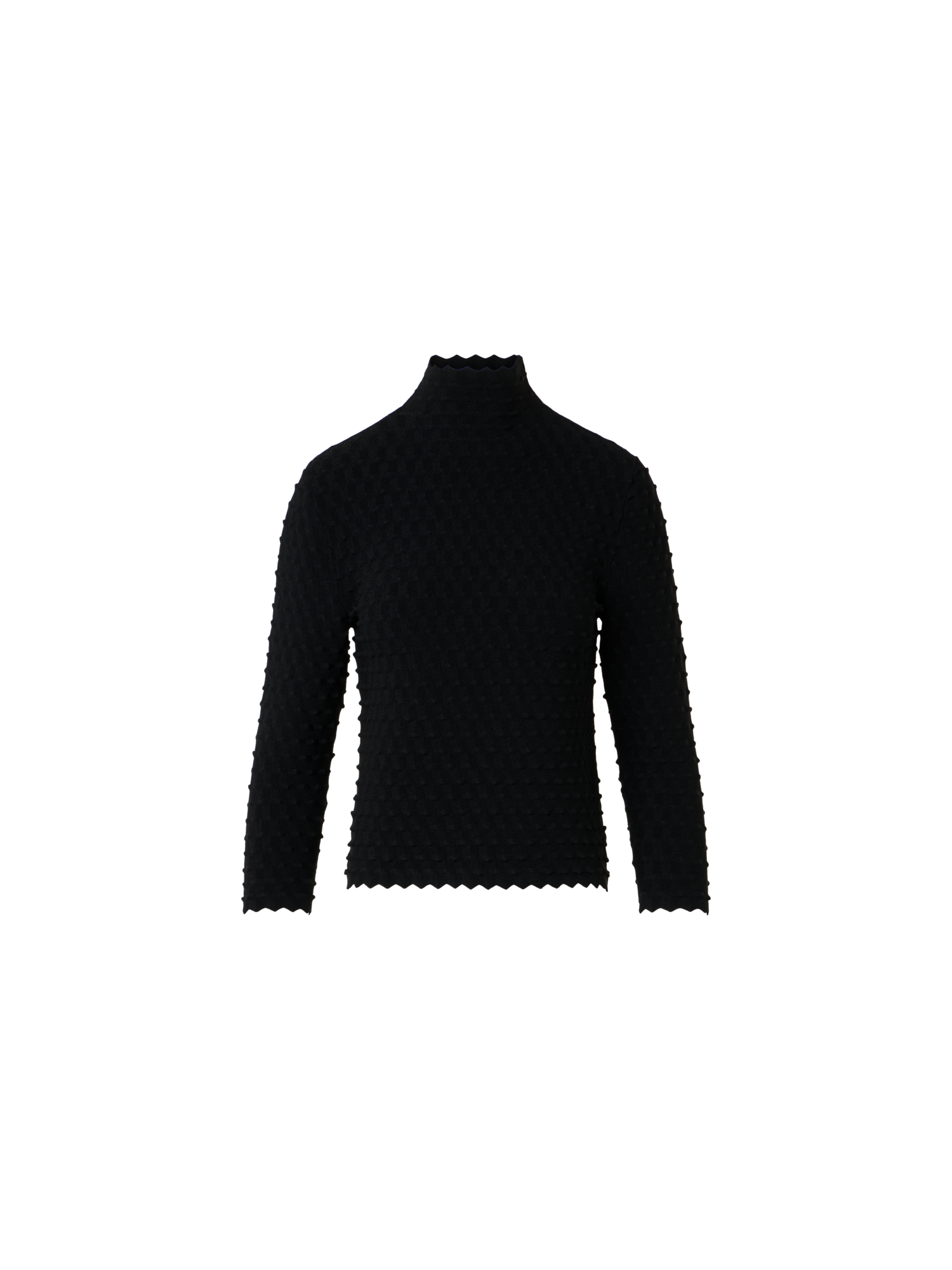 Designer 3D-strukturierter Viskose-Strickpullover - Schwarz