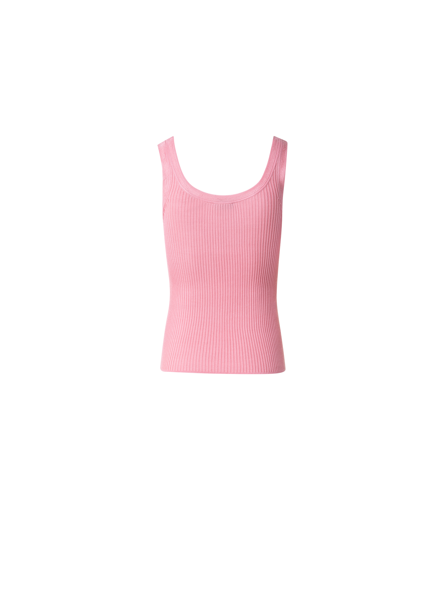 Designer Geripptes Seiden-Tanktop - Rosa