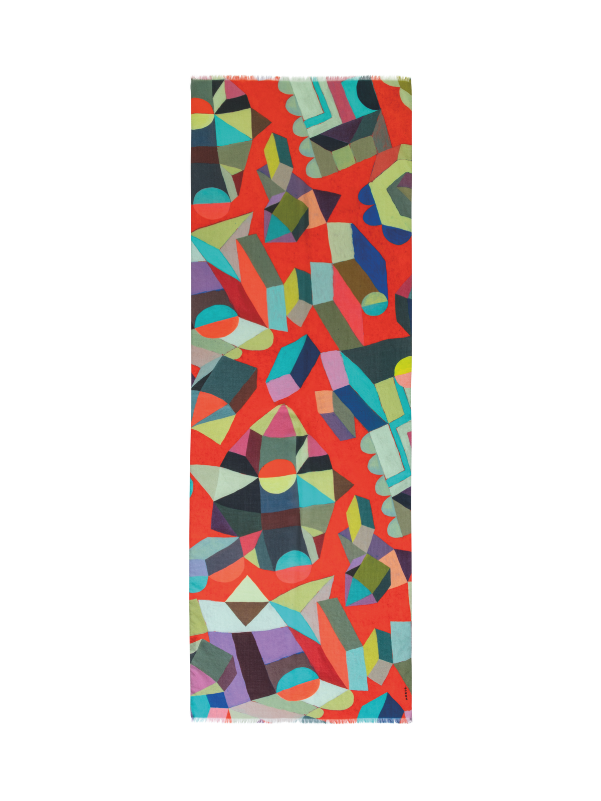 Designer Kaschmirseidenschal mit Indian Summer-Druck - Bunt