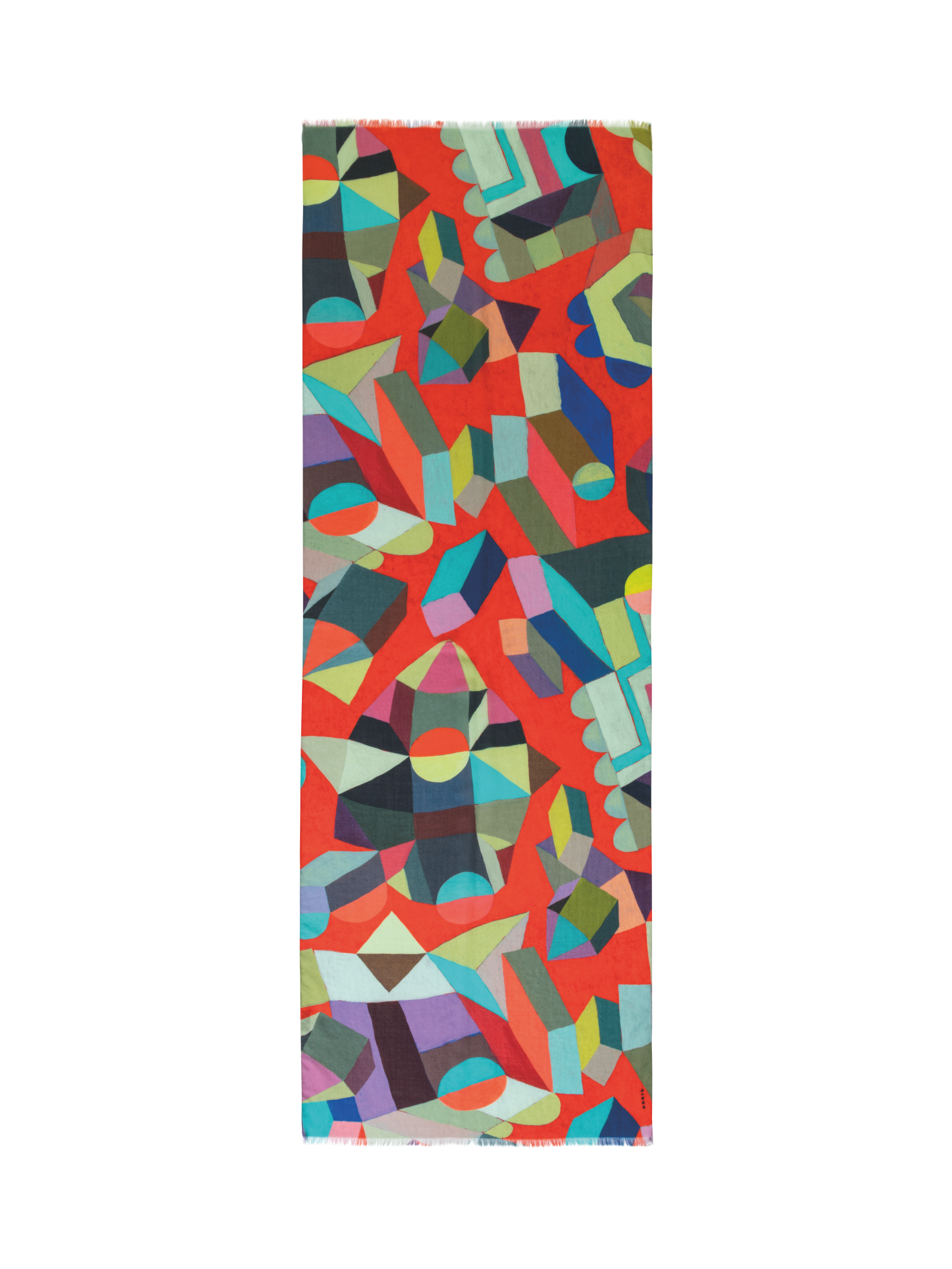 Designer Kaschmirseidenschal mit Indian Summer-Druck - Bunt