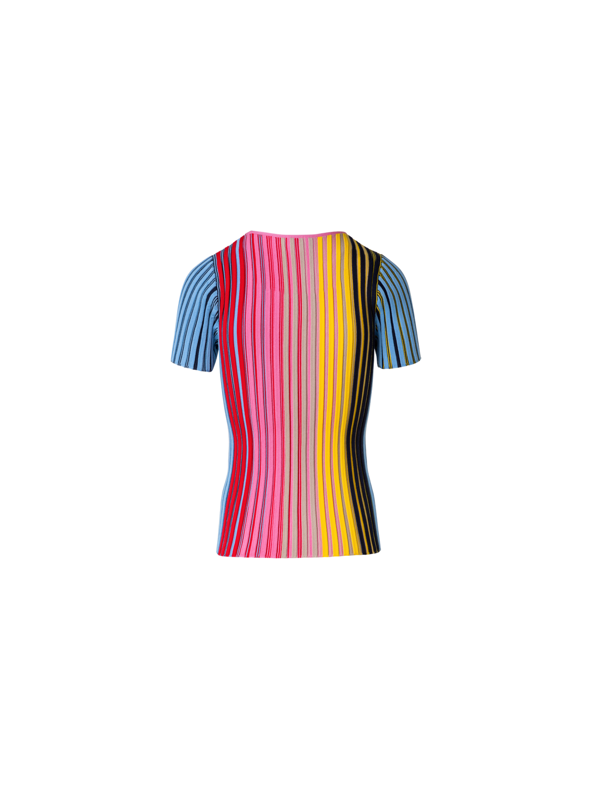 Designer Merino-Oberteil mit Regenbogenripp - Bunt