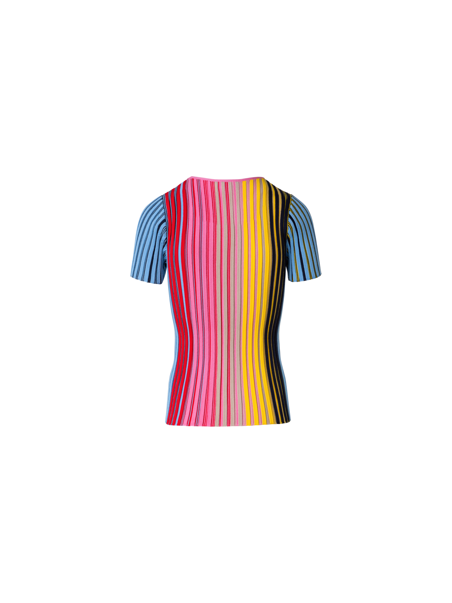Designer Merino-Oberteil mit Regenbogenripp - Bunt