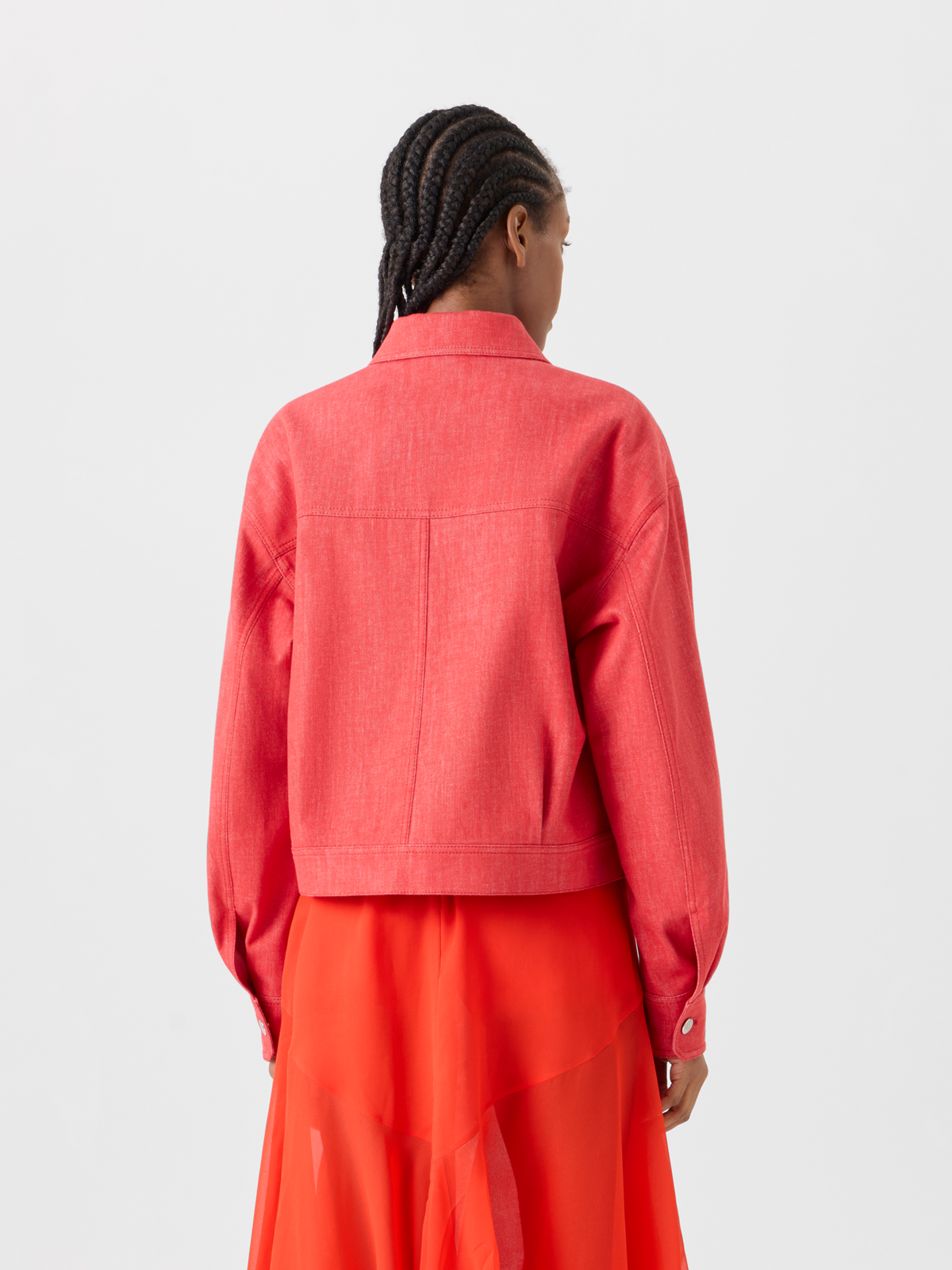 Designer Hilly Oversize-Jacke aus Baumwolldenim - Rot #editorial