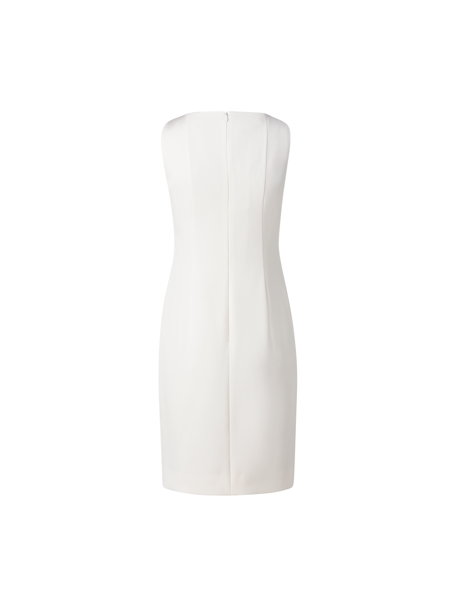 Designer Etuikleid aus Seiden-Stretch-Crêpe - Ecru - Weiss
