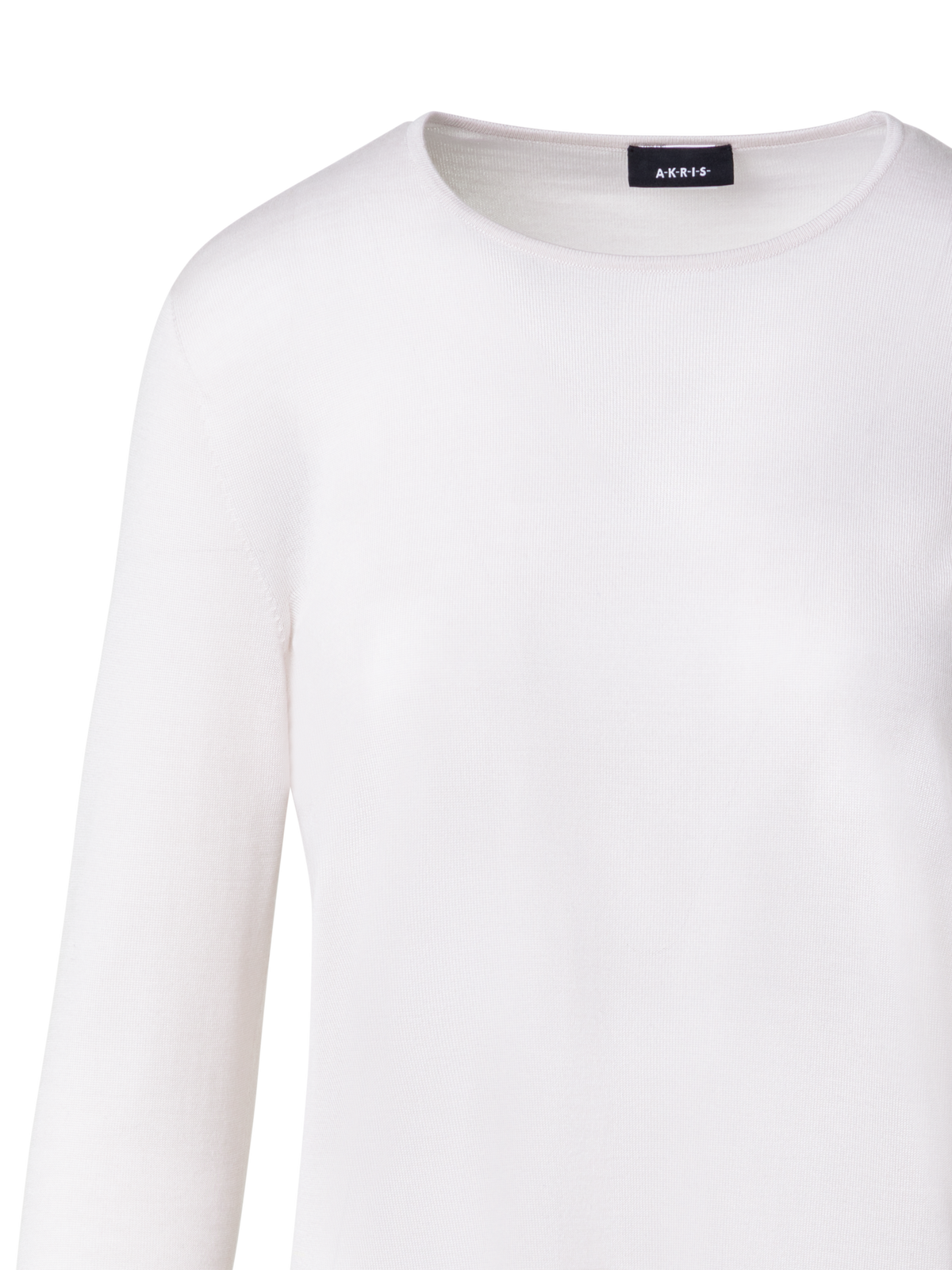 Designer Nahtloser Pullover aus Kaschmir und Seide - Ecru - Beige - Weiss