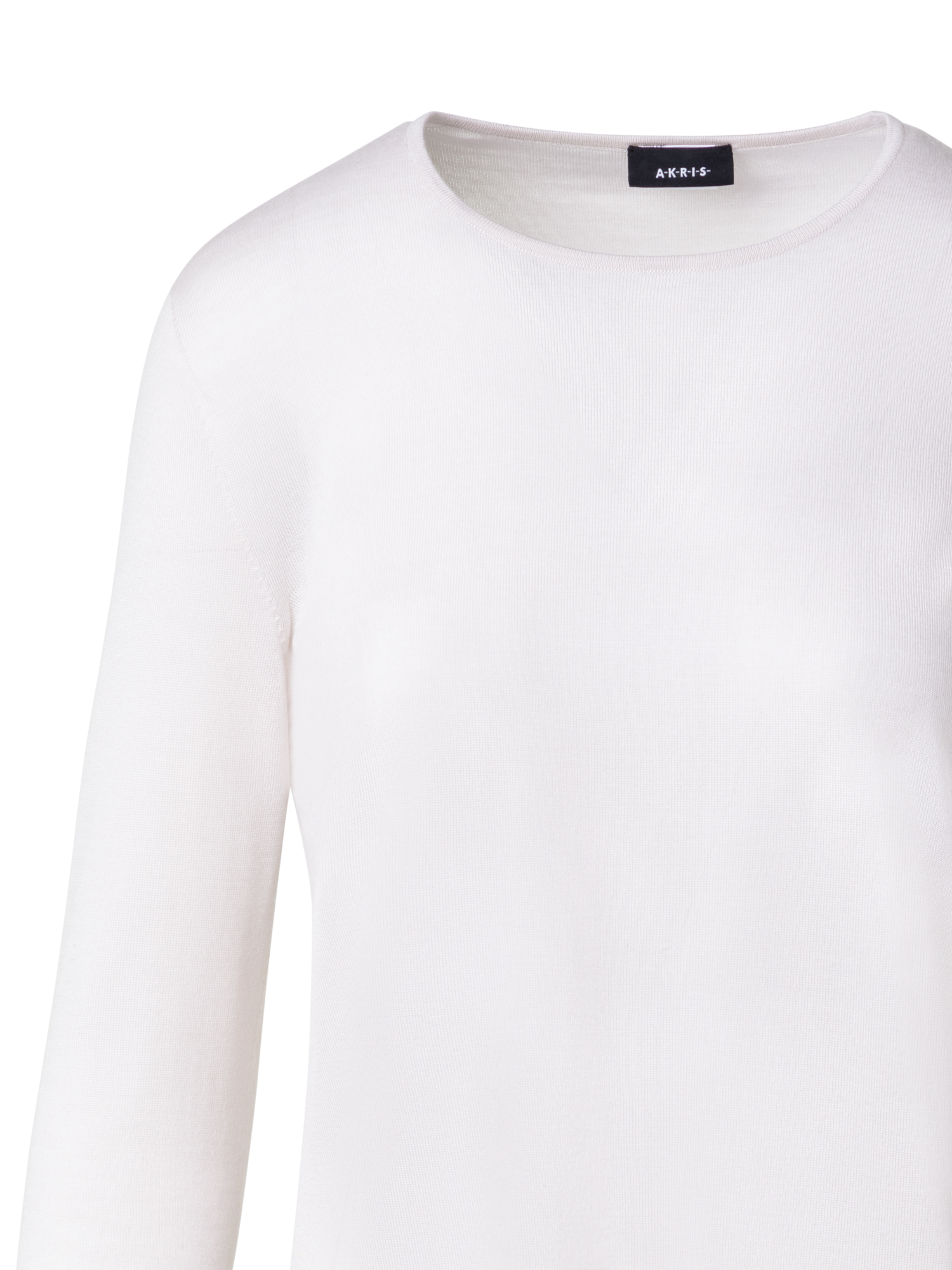 Designer Nahtloser Pullover aus Kaschmir und Seide - Ecru - Beige - Weiss