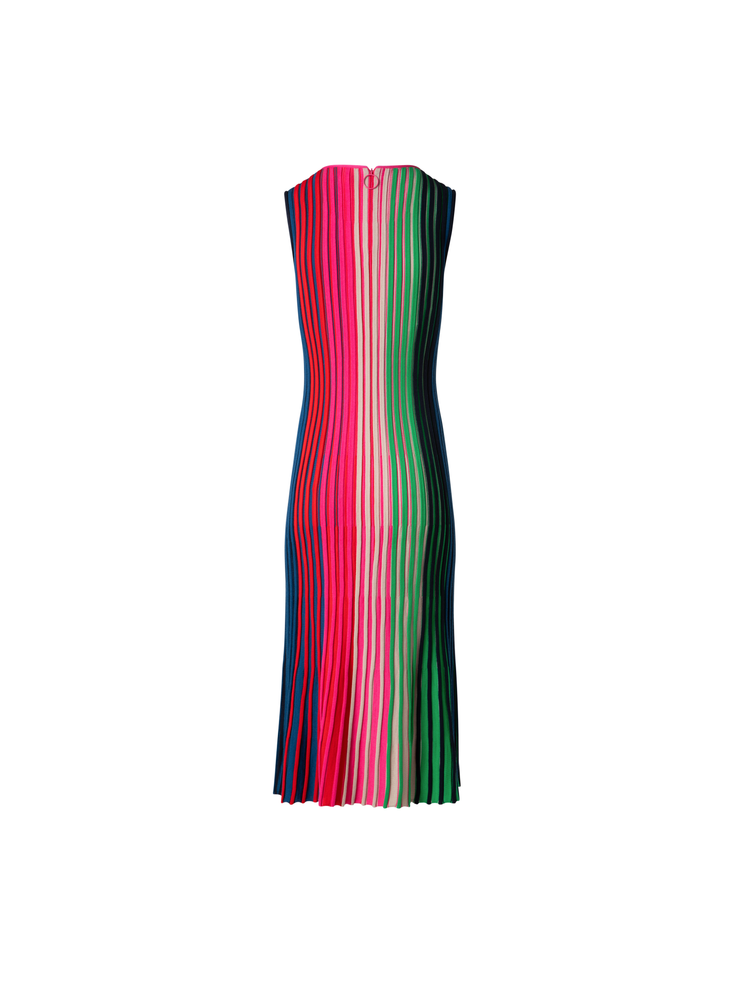 Designer Merino-Strickkleid mit Regenbogenripp - Bunt