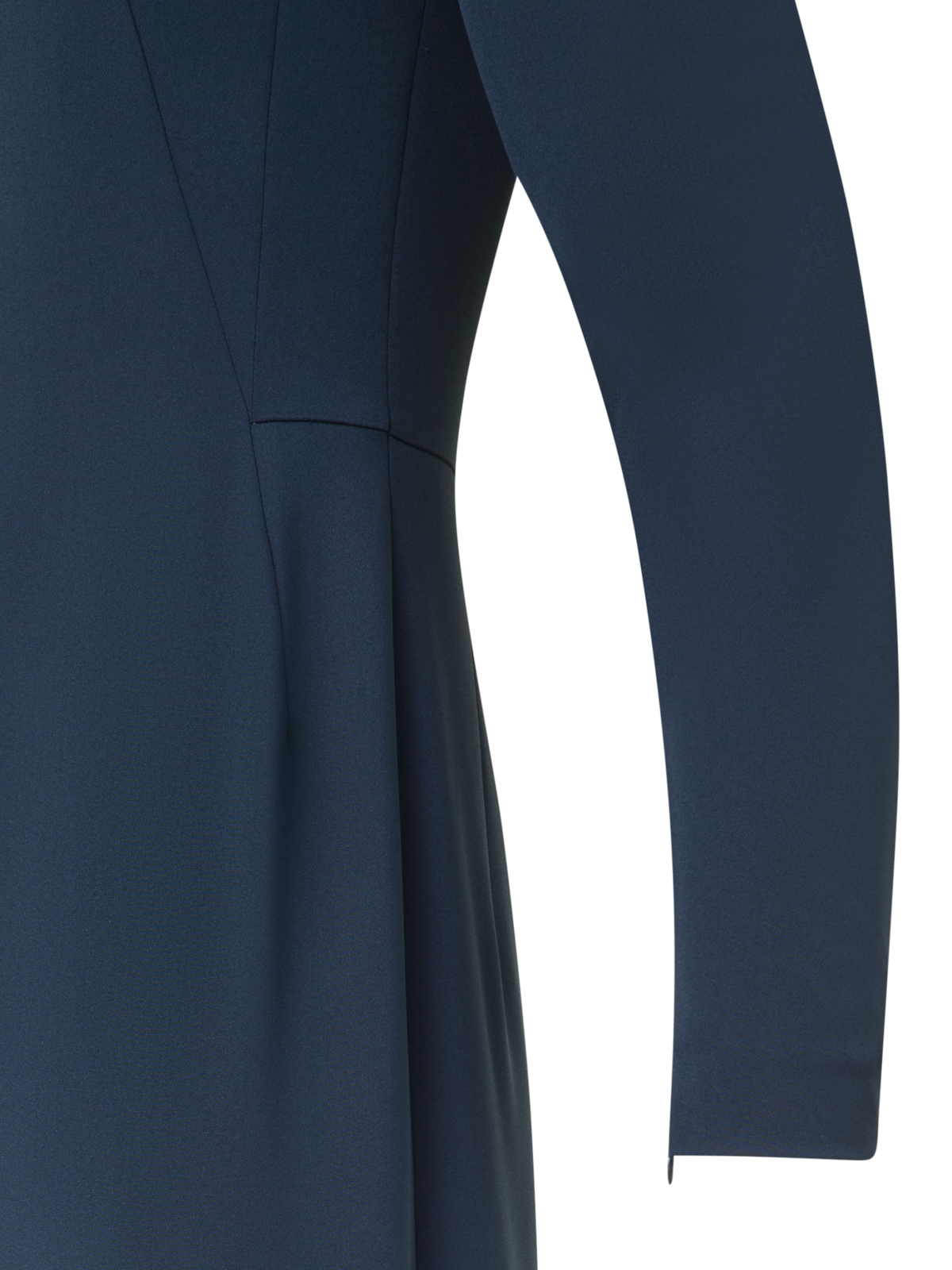 Designer Abendkleid aus Seide mit 3D Anemone - Dunkelblau - Blau