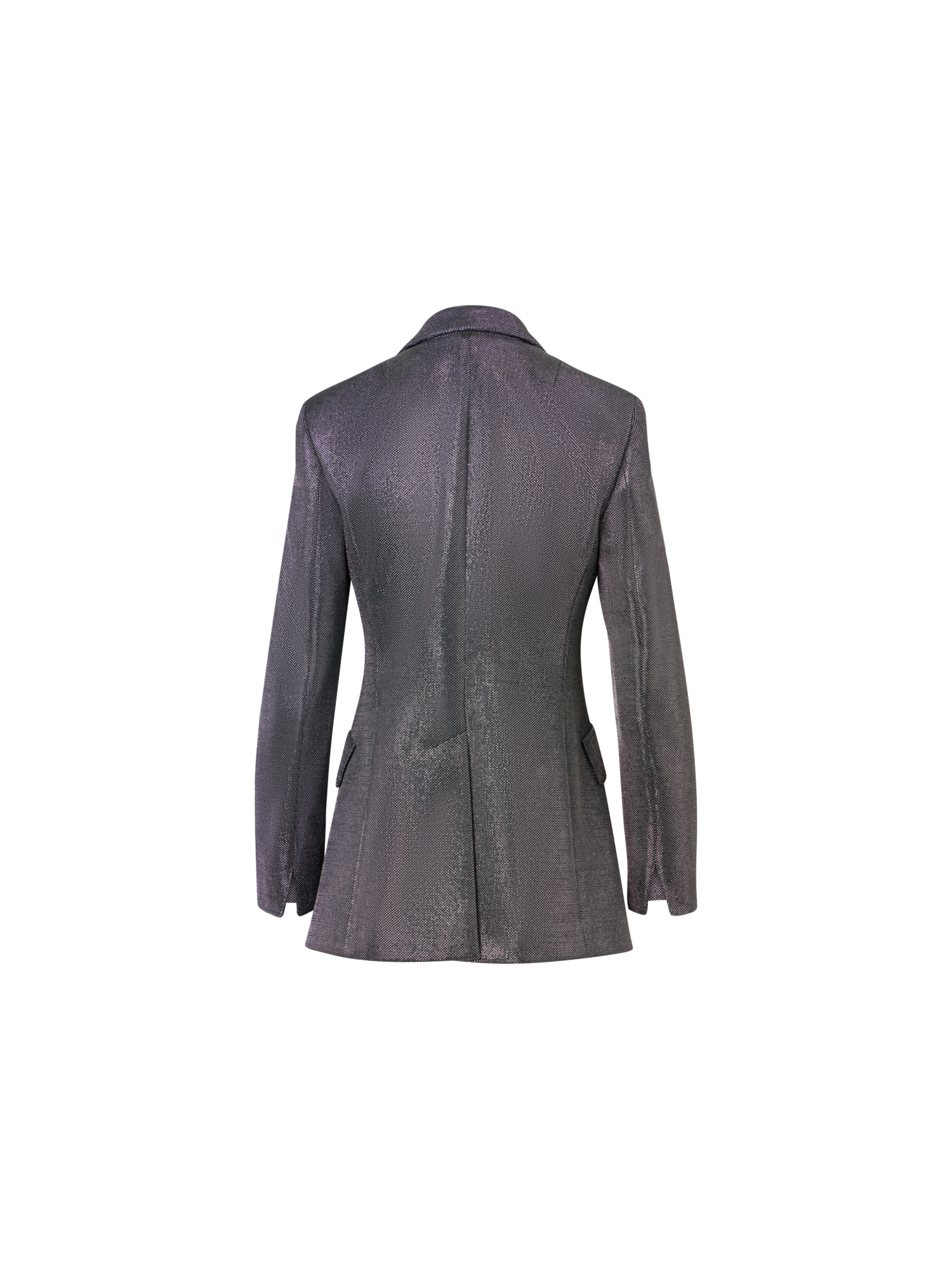 Designer Blazer aus Metallic-Vogelaugen-Jersey - Grau - Silber