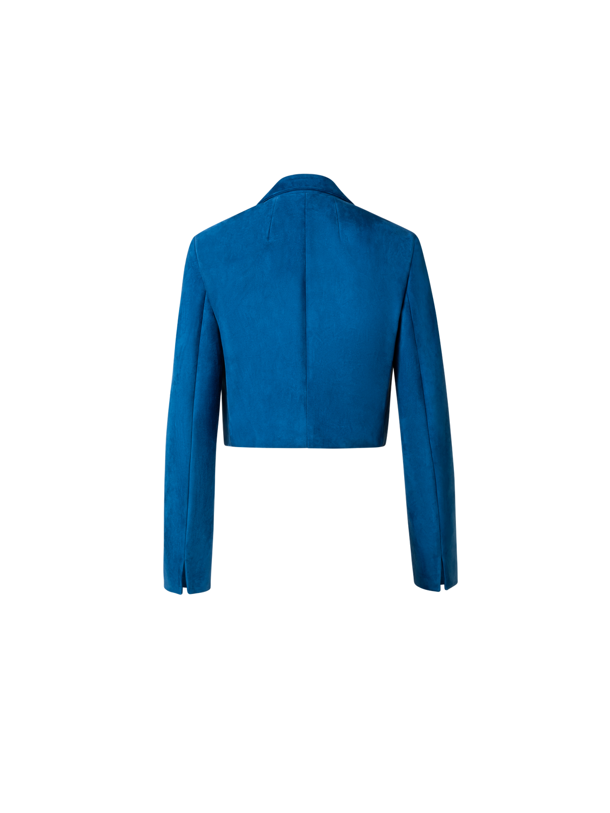 Designer Kurze Wildlederjacke mit Revers - Blau