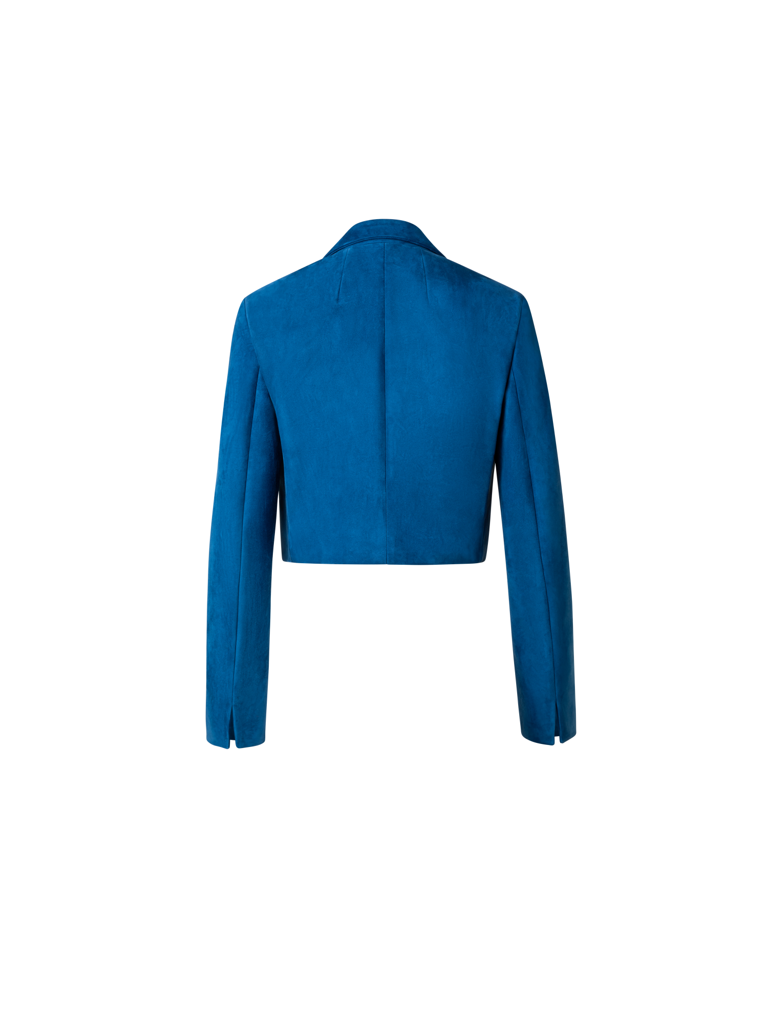 Designer Kurze Wildlederjacke mit Revers - Blau