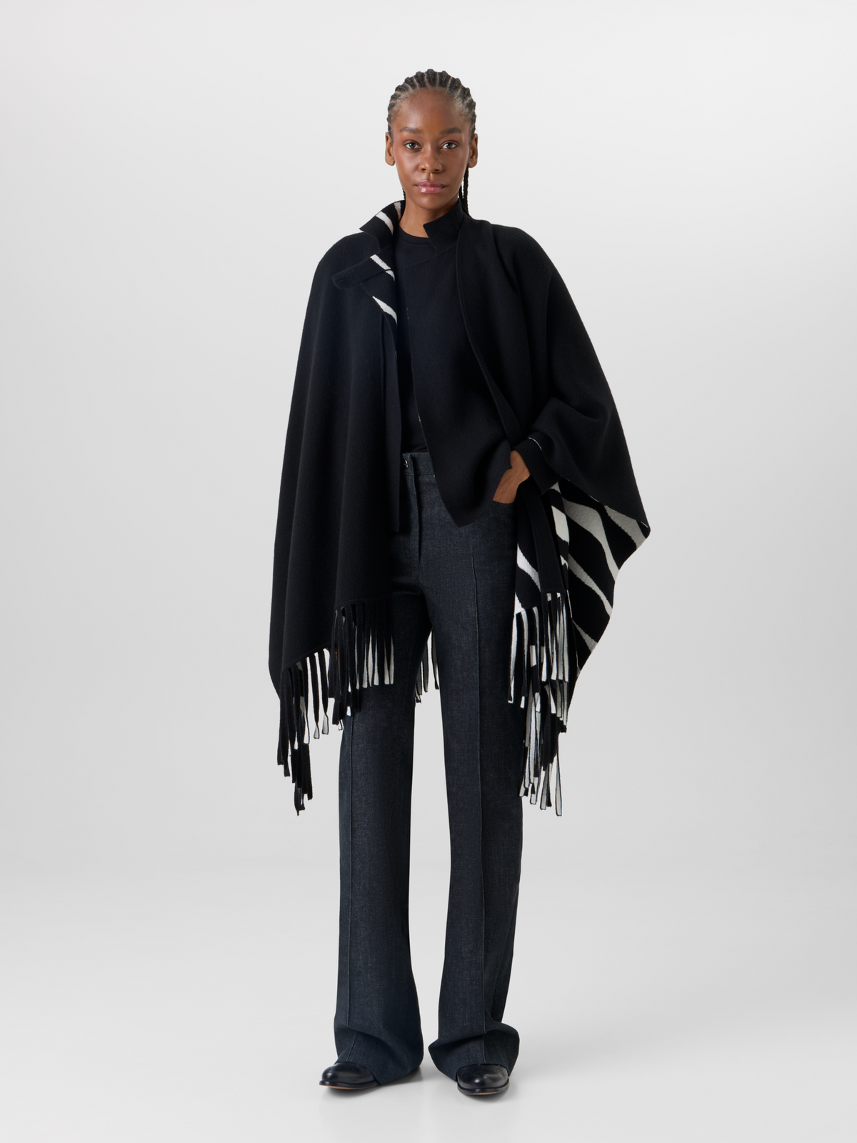 Designer Strickcape aus Kaschmir-Doubleface - Bunt #editorial