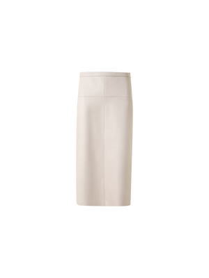 Designer Leder-Bleistiftrock - Grau - Beige