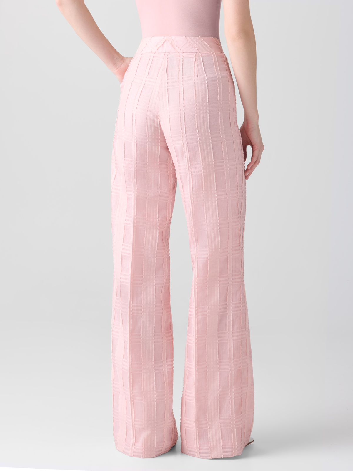 Designer Gerade Hose aus Baumwolle mit weitem Bein - Rosa #editorial