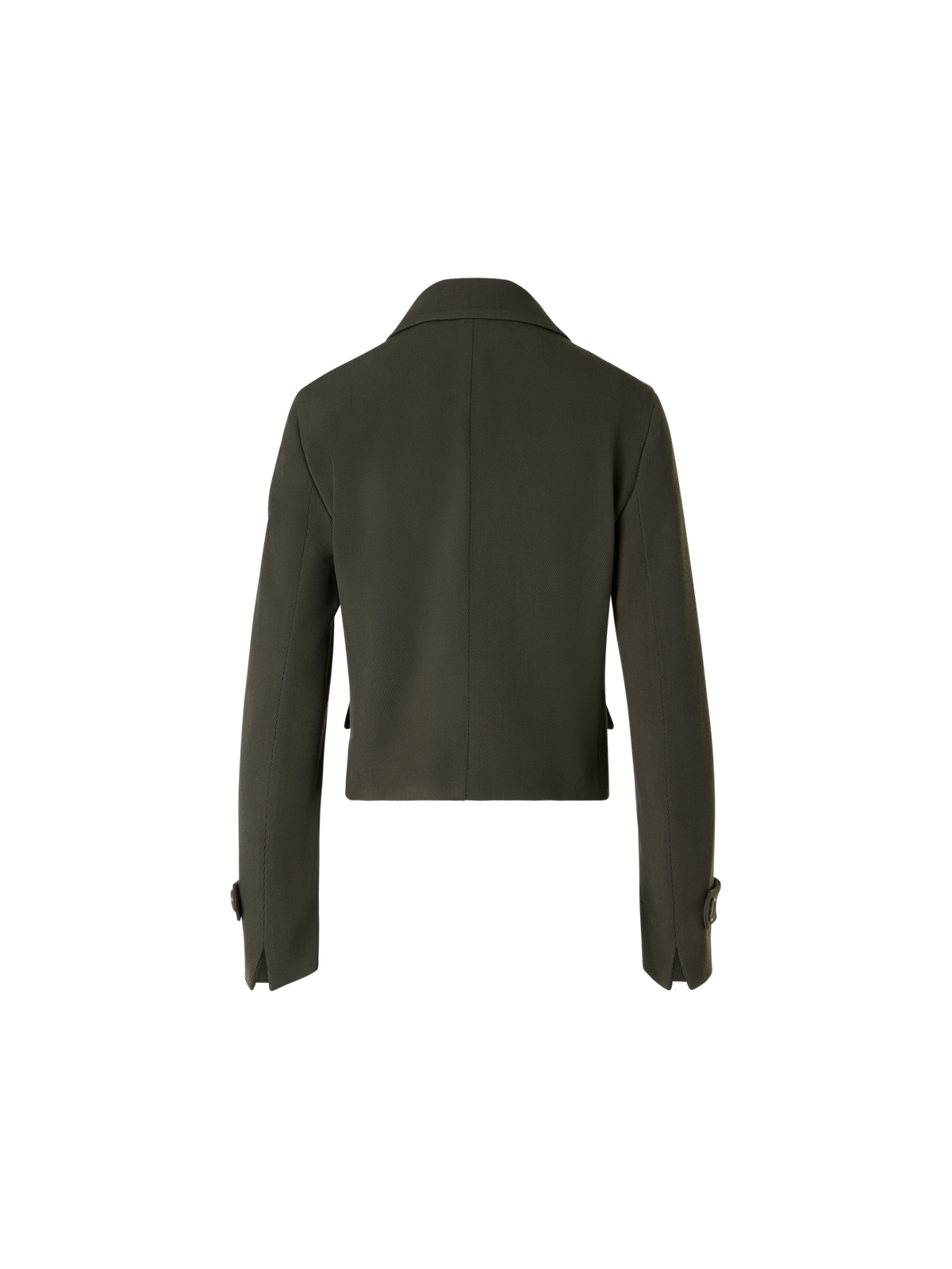 Designer Langärmelige Jacke aus Woll-Tricotine - Grün