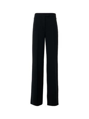 Designer Doubleface-Hose aus Woll-Crêpe mit weitem Bein