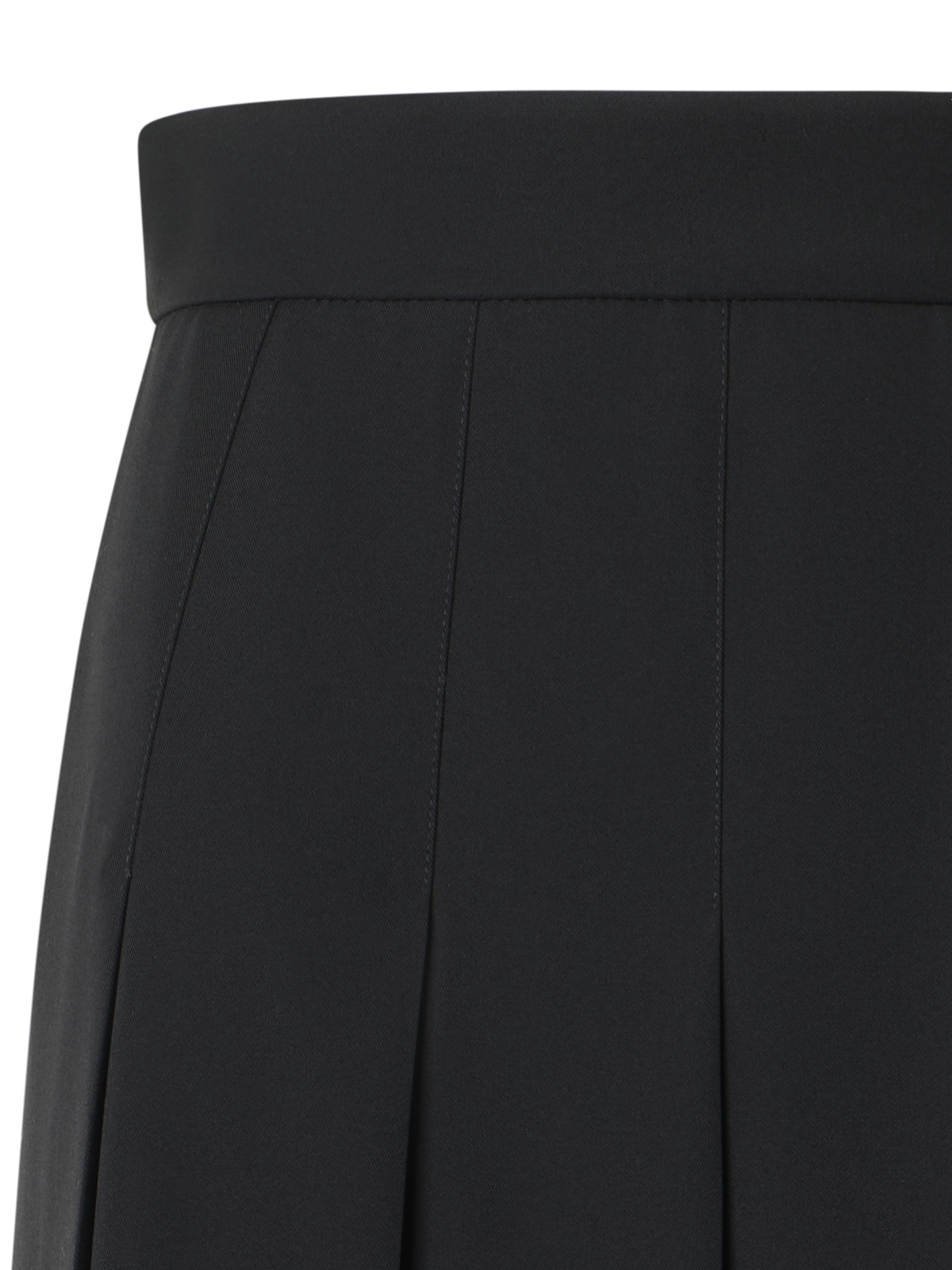 Designer Plissierter Midirock aus Wolle - Schwarz
