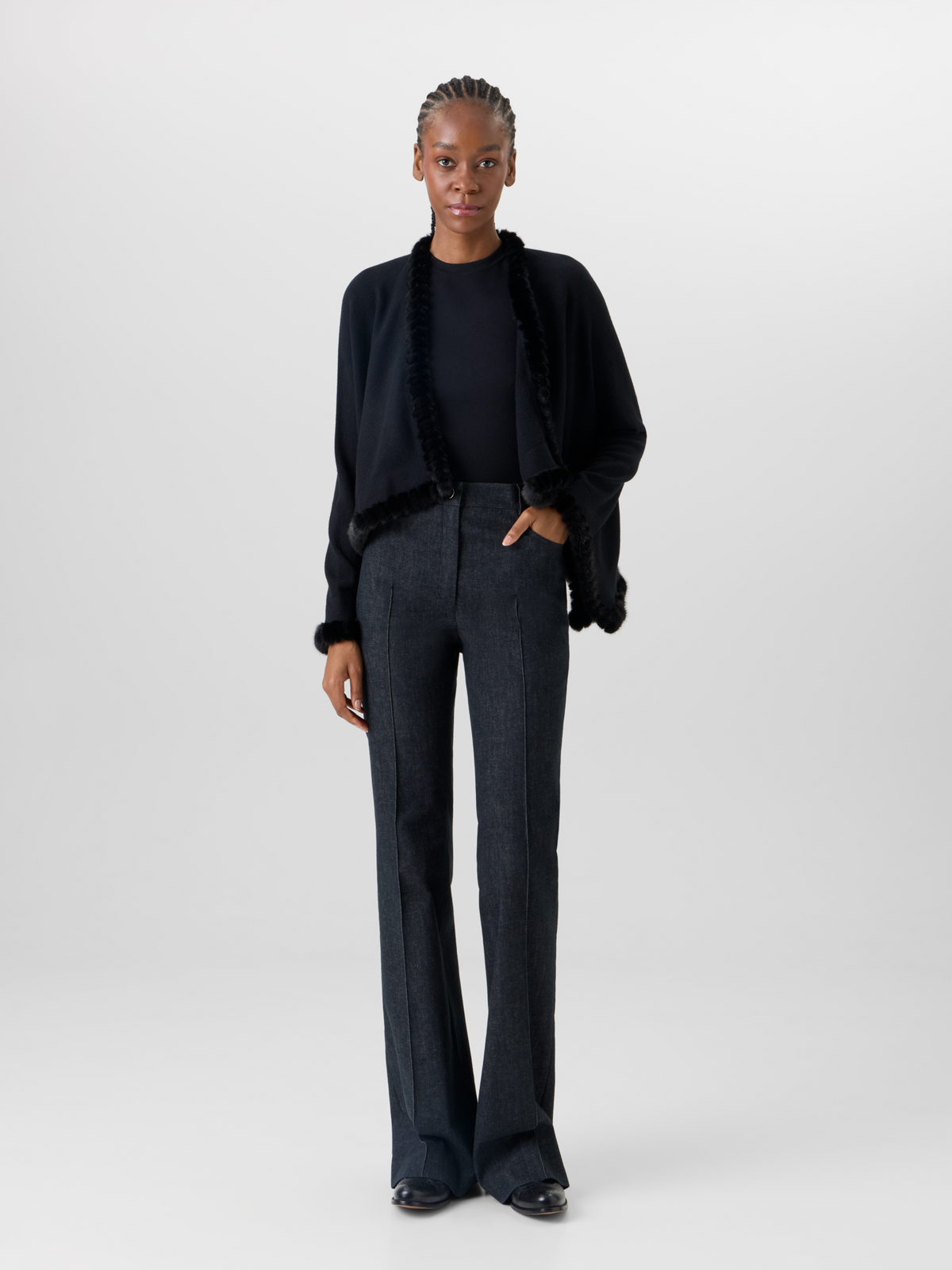 Designer Strickbolero aus Kaschmir-Seide - Schwarz #editorial