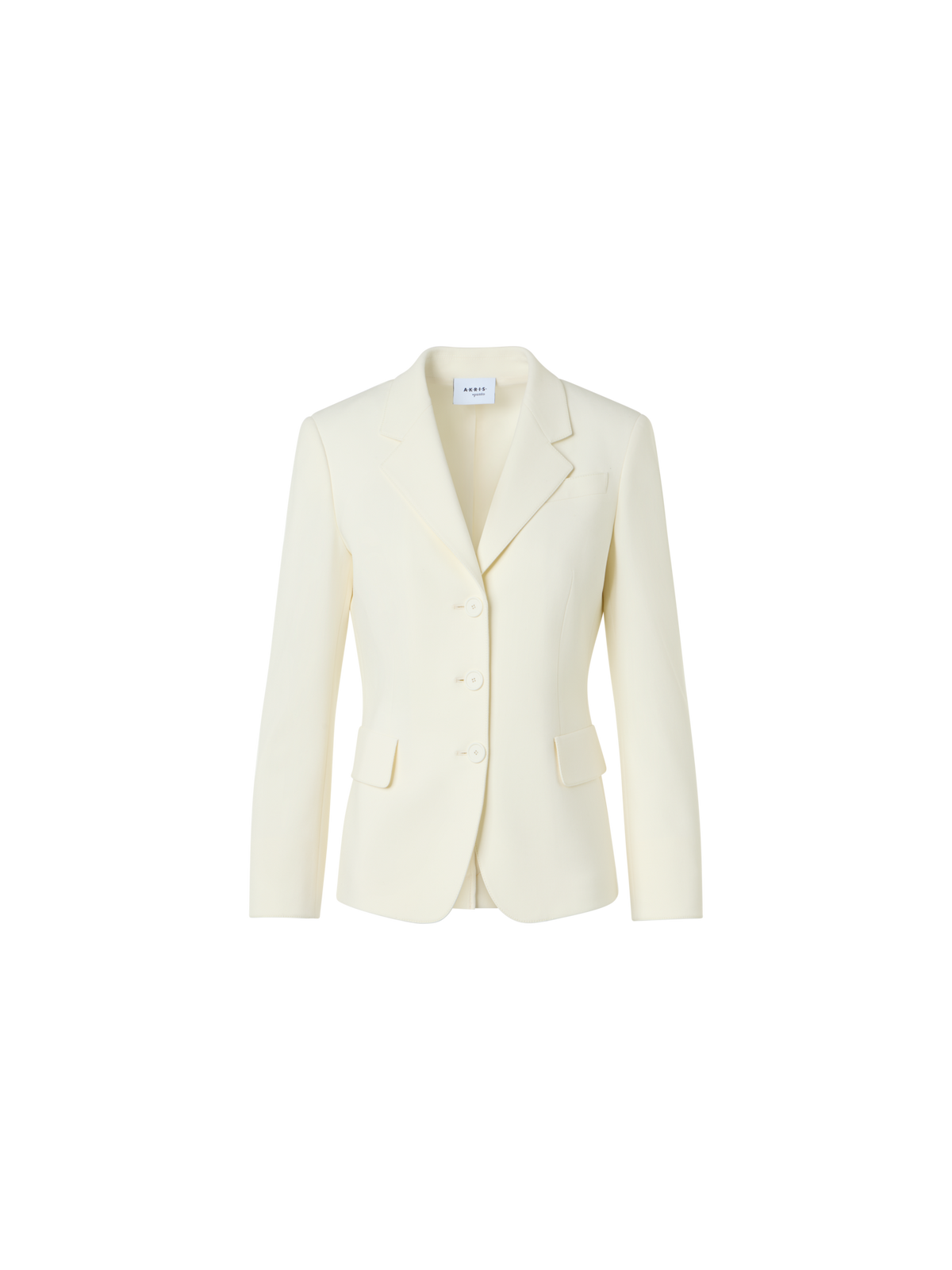 Designer Drei-Knopf-Blazer Crêpe - Ecru