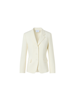 Designer Drei-Knopf-Blazer Crêpe - Ecru