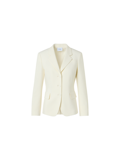 Designer Drei-Knopf-Blazer Crêpe - Ecru