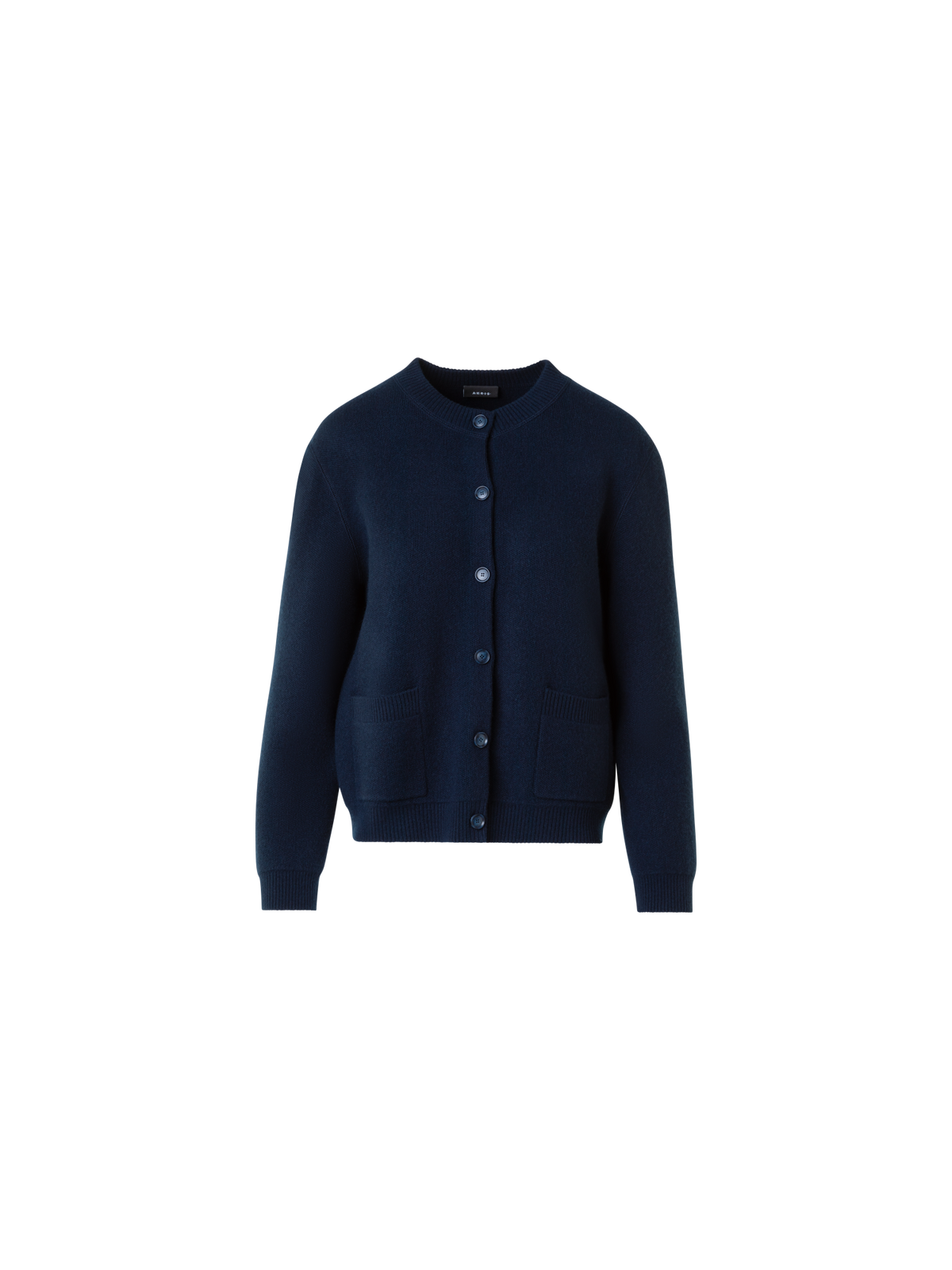 Designer Relaxed Cardigan aus reinem Kaschmir Piqué - Dunkelblau - Blau