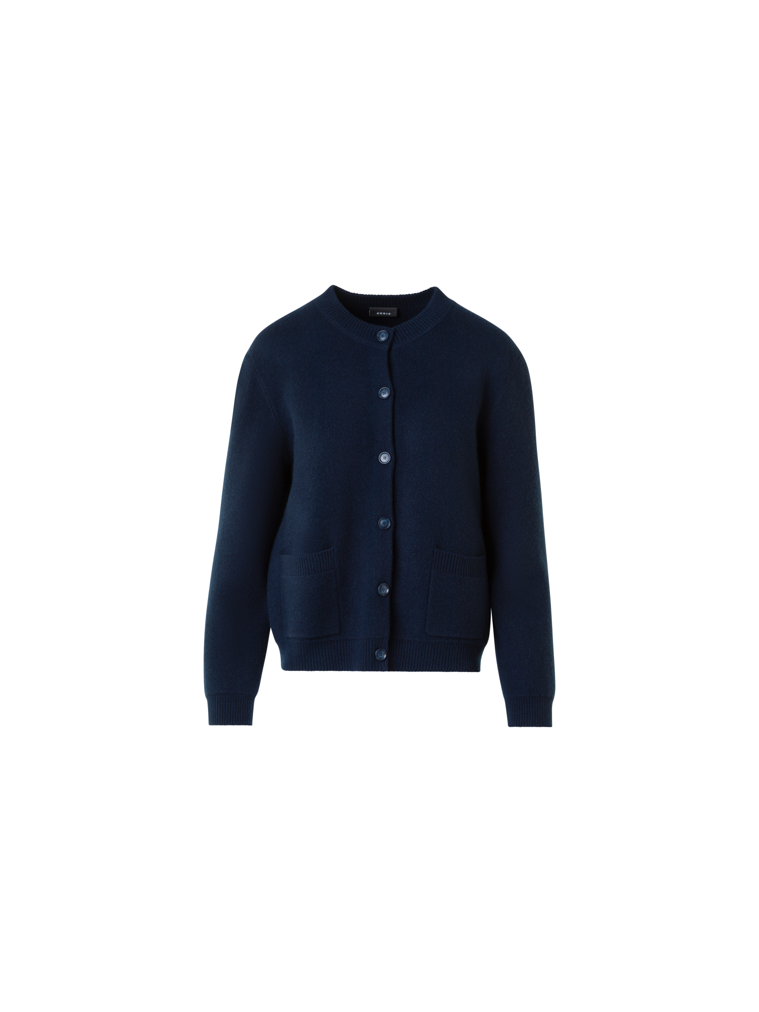 Designer Relaxed Cardigan aus reinem Kaschmir Piqué - Dunkelblau - Blau