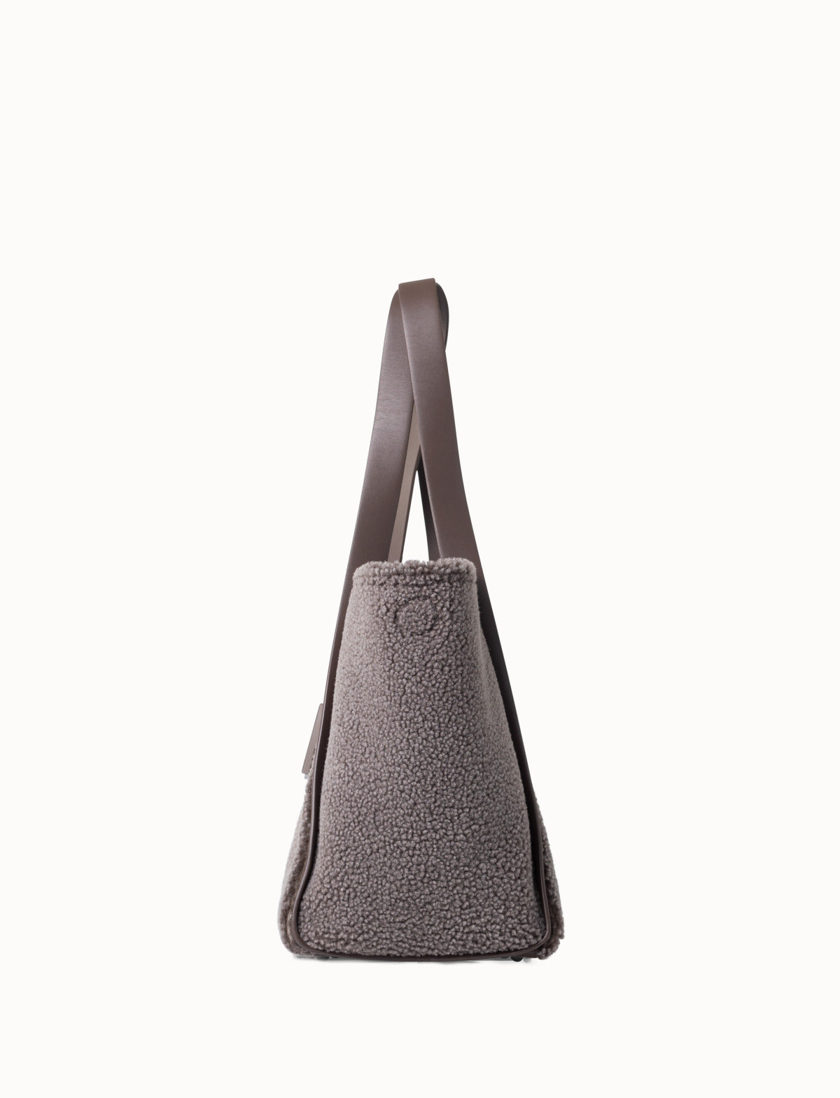 Shearling Medium Tote Bag - grey - brown
