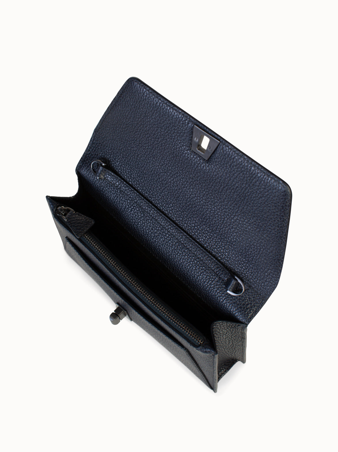 Leather Crossbody Envelope Clutch - blue