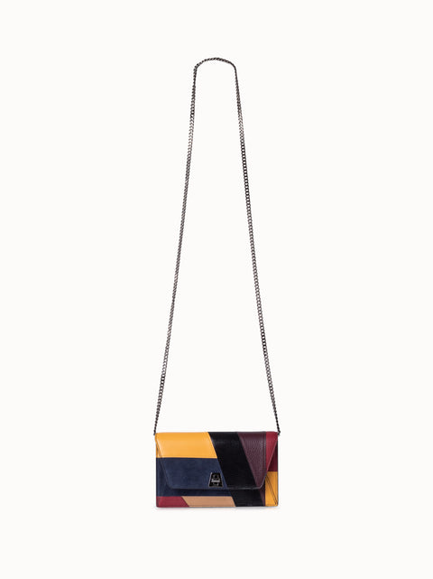 Multicolored Leather Envelope Crossbody Bag
