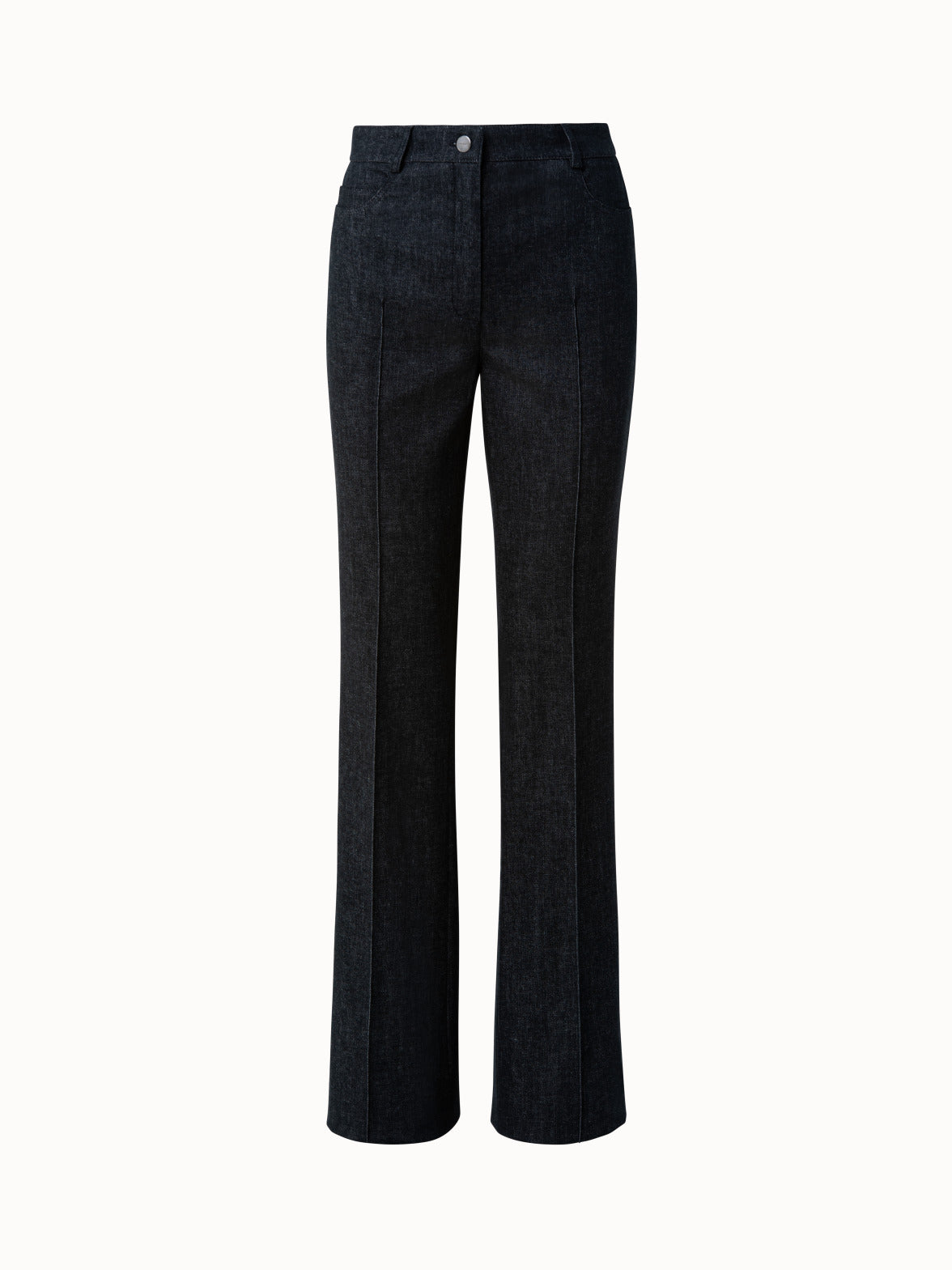 Stretch Denim Bootcut Hose - Schwarz