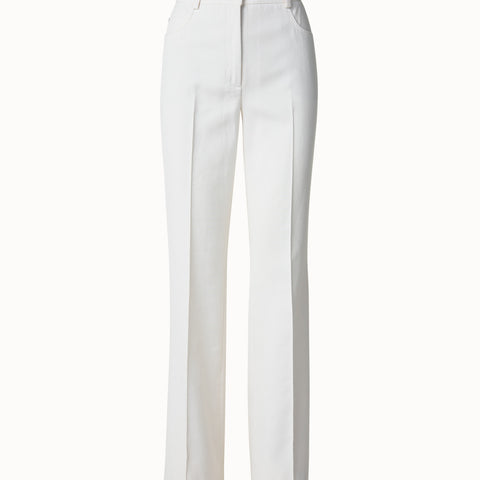 Cotton Silk Stretch Double-Face Bootcut Pants