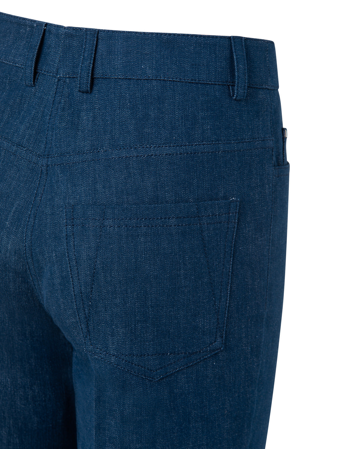 Stretch Denim Bootcut Hose - Blau